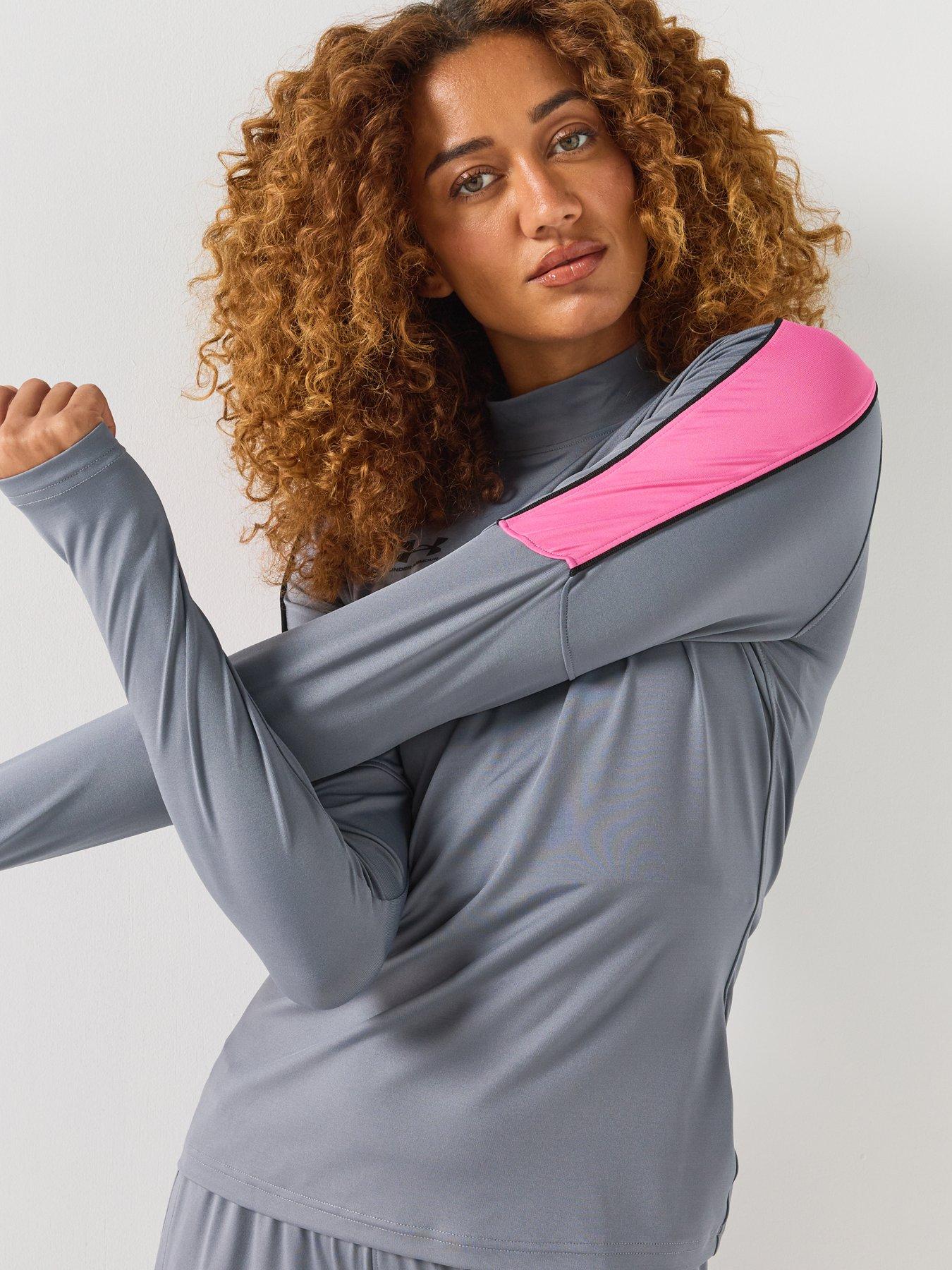 Image 6 of 6 of UNDER ARMOUR Womens Challenger 1/4 Zip Top - Titan Gray / Pink Frenzy / Black