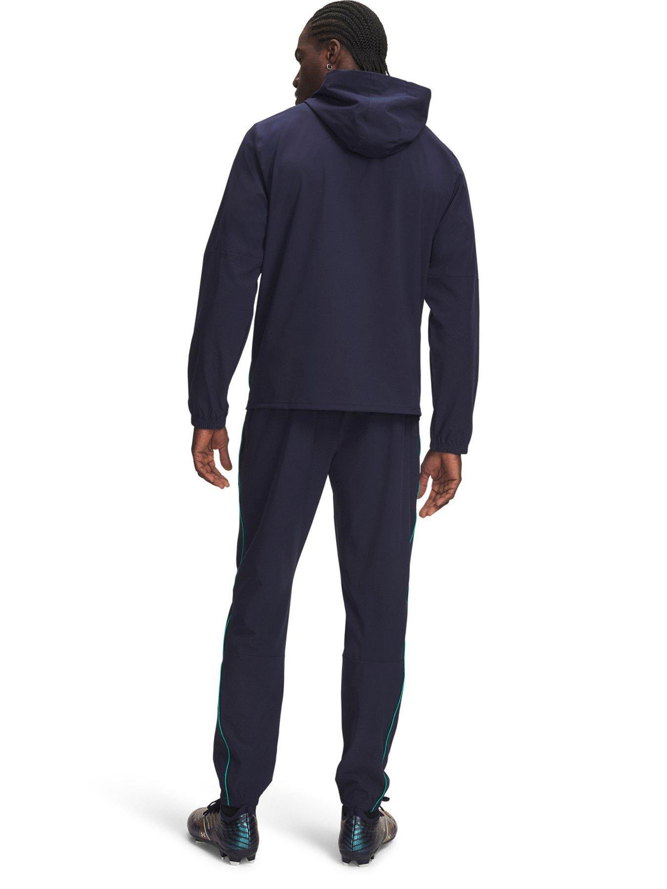 Image 2 of 4 of UNDER ARMOUR Mens Challenger Pro Full Zip Hooded Tracksuit Set - Navy