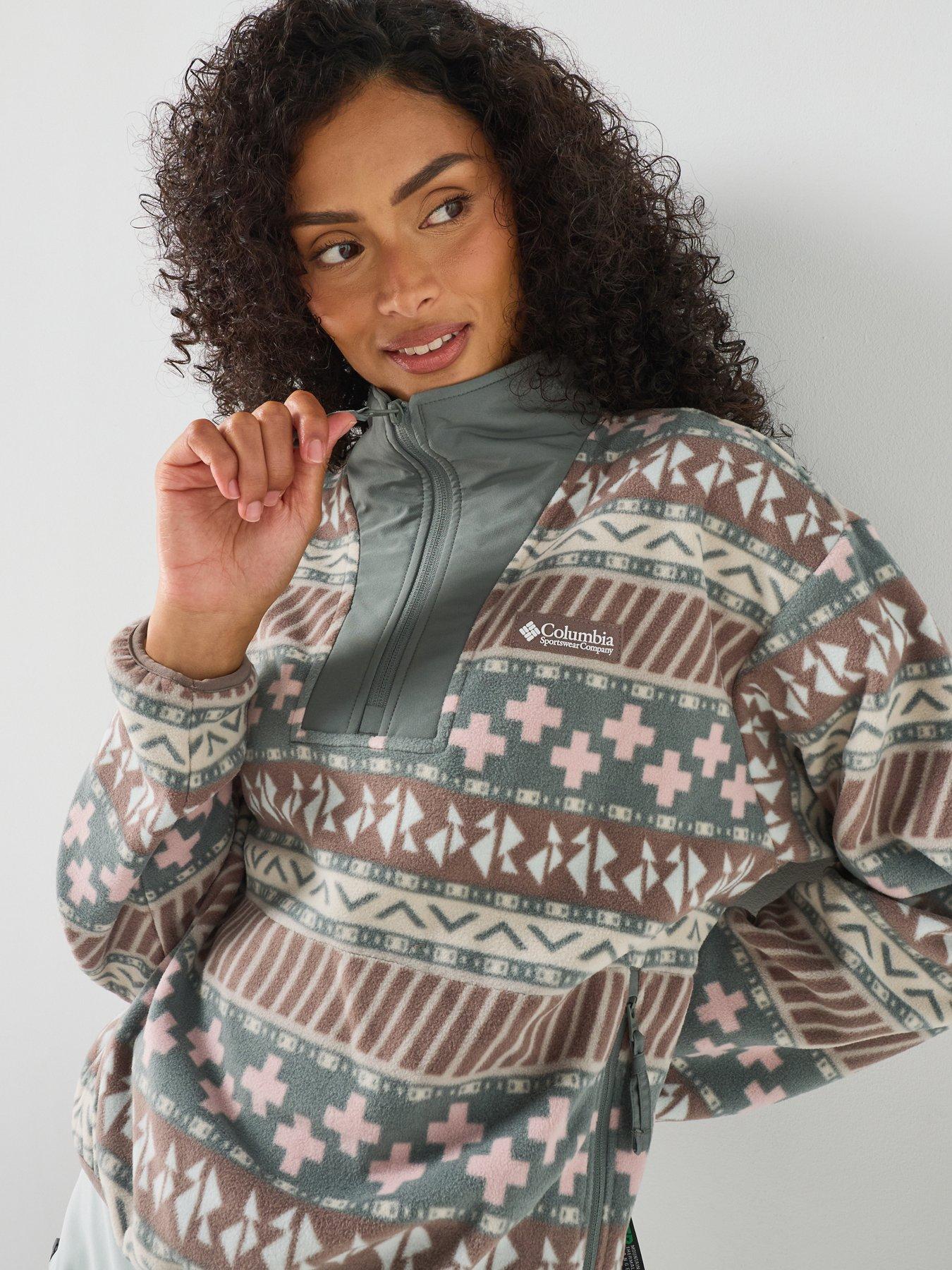 Image 5 of 6 of Columbia Columbia Womens Sequoia Grove II Printed Half Zip Fleece - Green