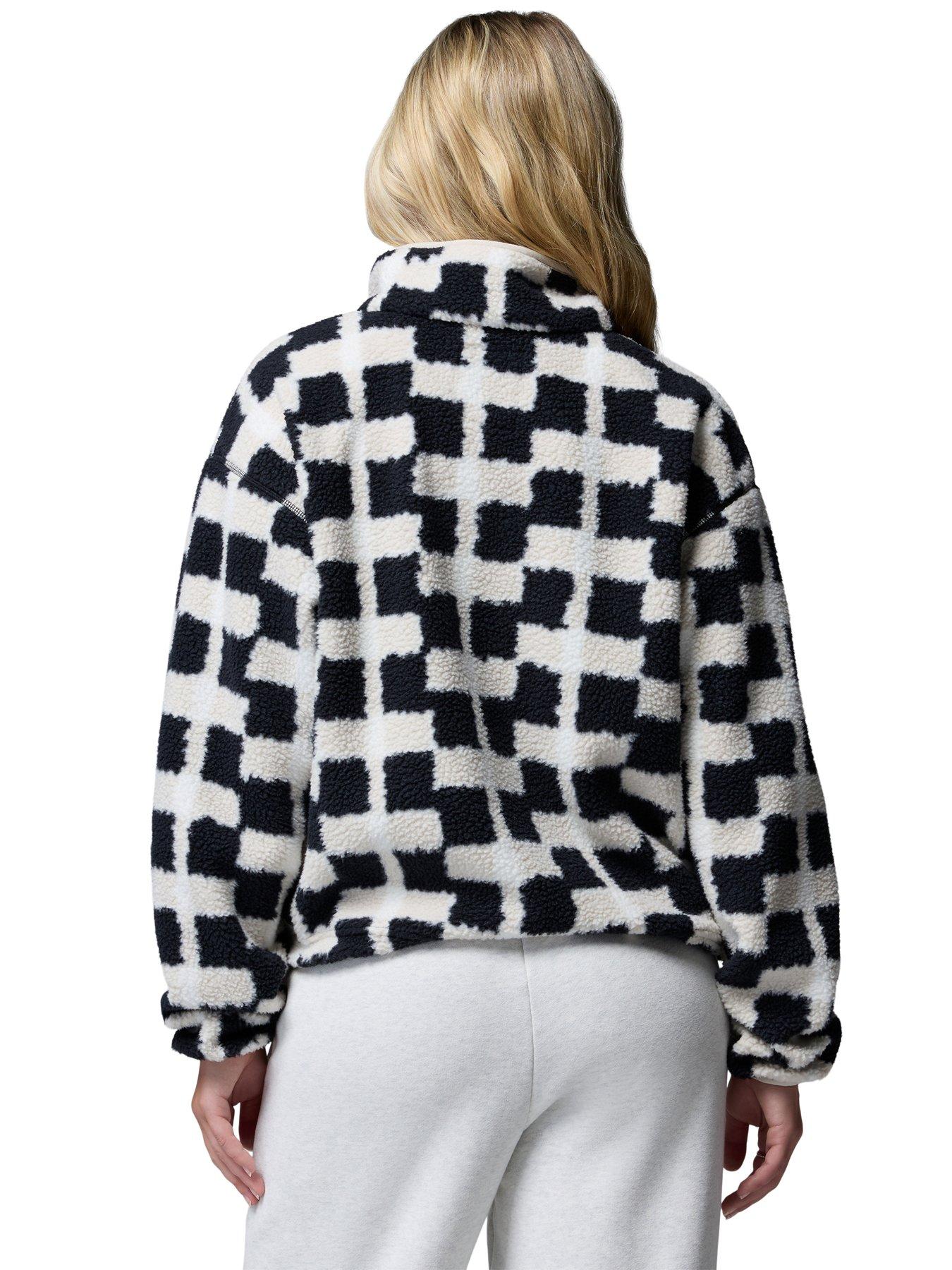 Image 2 of 6 of Columbia Womens Helvetia Ii Printed Cropped 1/2 Snap Fleece - Black