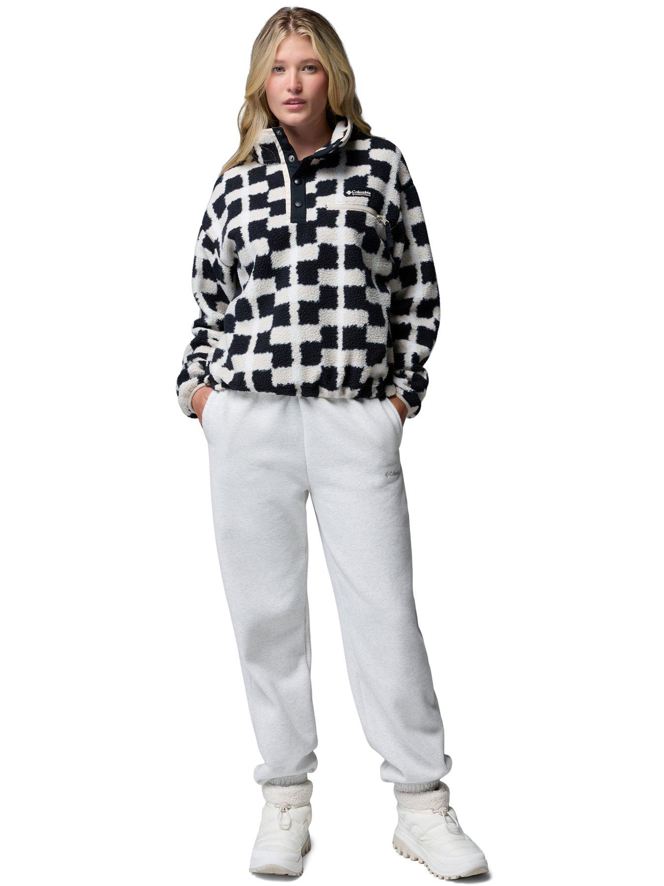 Image 3 of 6 of Columbia Womens Helvetia Ii Printed Cropped 1/2 Snap Fleece - Black