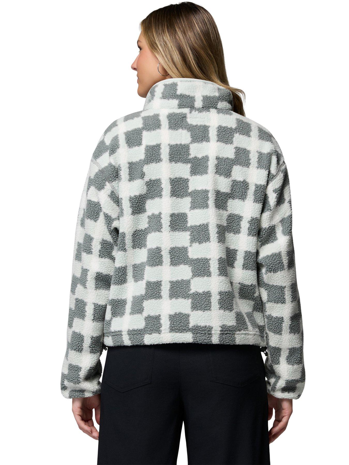 Image 2 of 6 of Columbia Womens Helvetia Ii Printed Cropped 1/2 Snap Fleece - Green