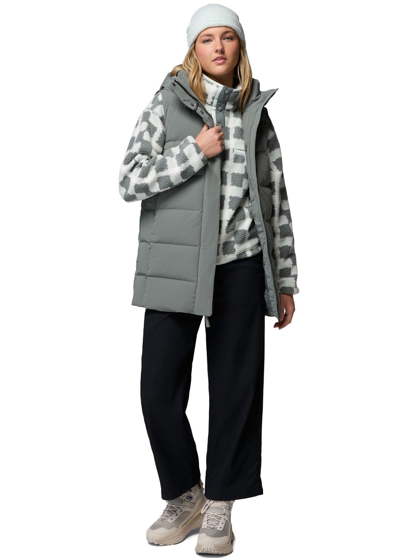 Image 3 of 6 of Columbia Womens Helvetia Ii Printed Cropped 1/2 Snap Fleece - Green