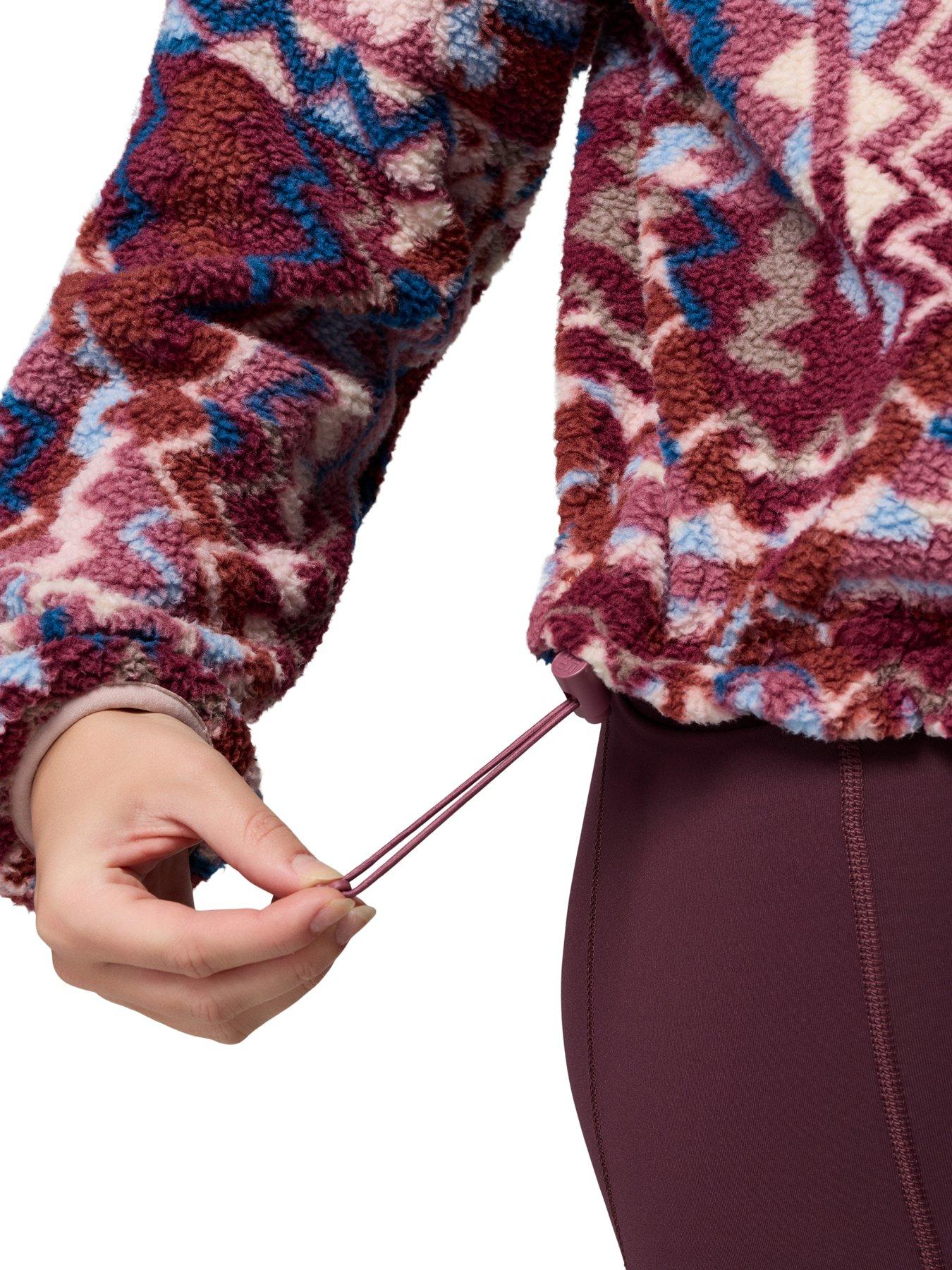 Image 6 of 6 of Columbia Womens Helvetia Ii Printed Cropped 1/2 Snap Fleece - Purple