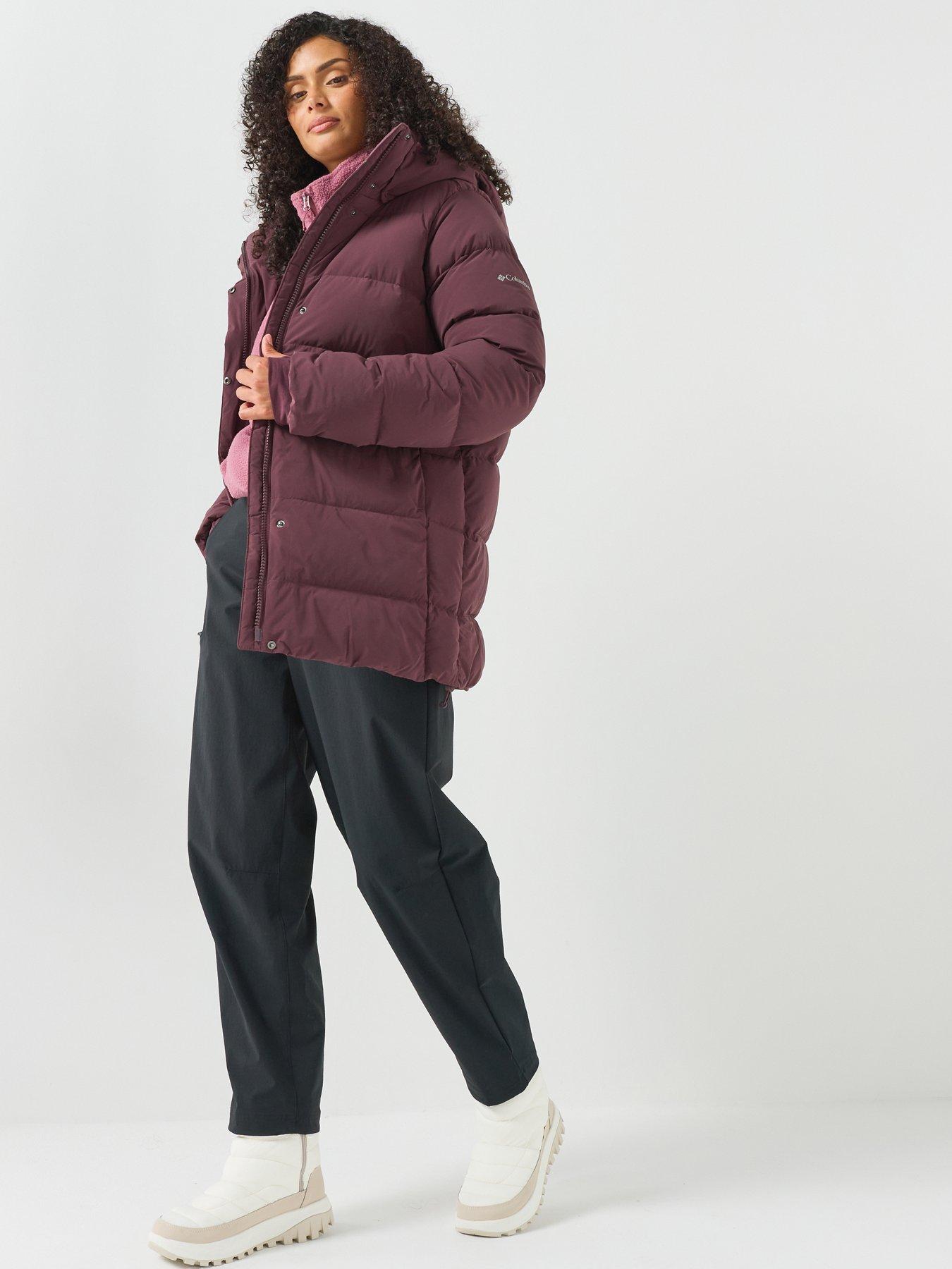 Image 3 of 6 of Columbia Womens Amaze Puff Mid Hooded Down Padded Jacket - Purple