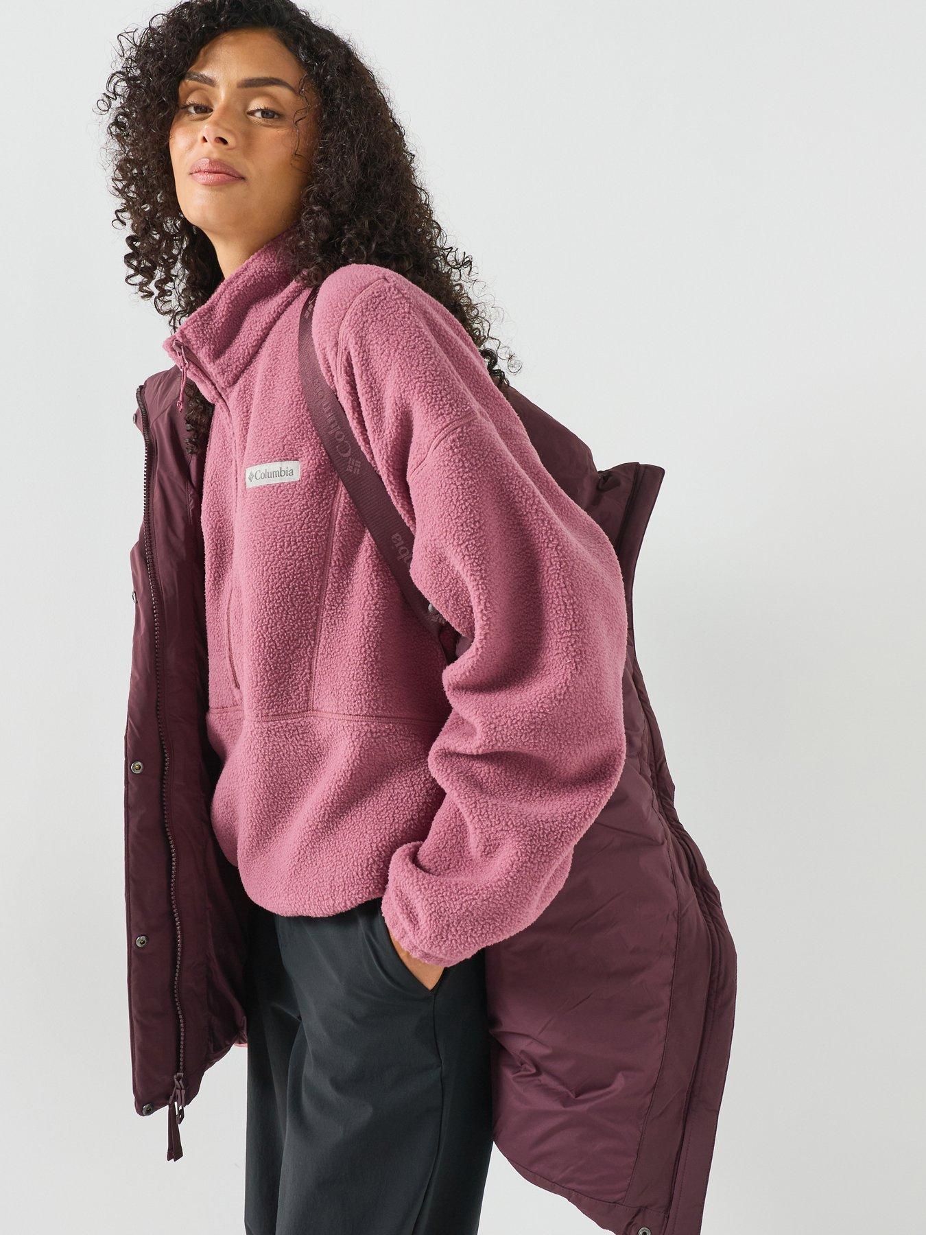 Image 4 of 6 of Columbia Womens Amaze Puff Mid Hooded Down Padded Jacket - Purple