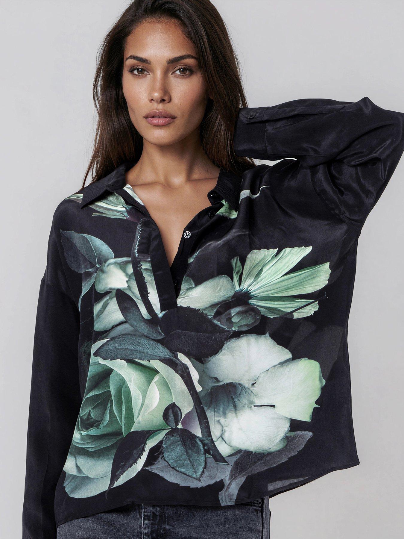 Religion Floral Print Rose Shirt - Rose Green