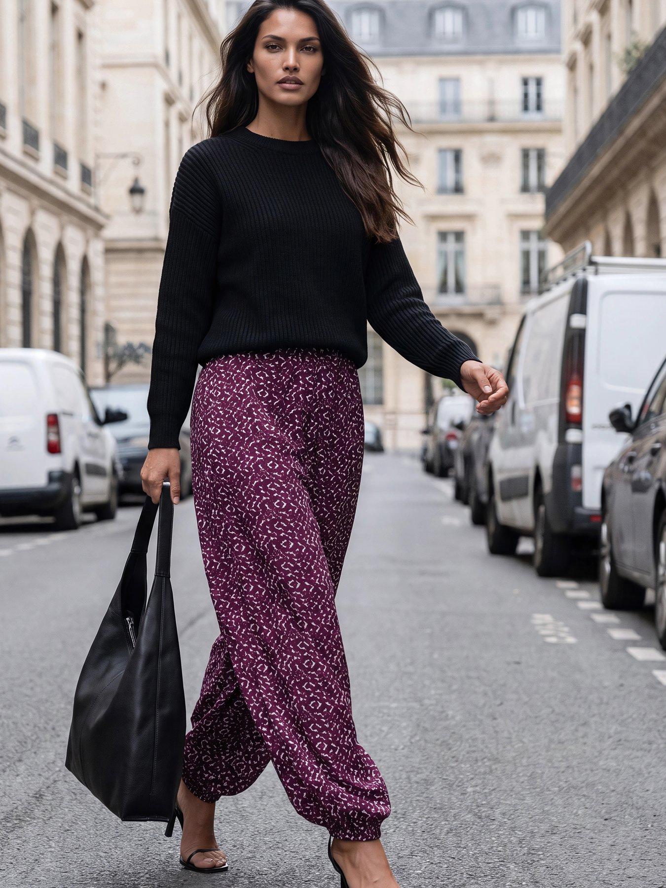 Religion Dot Blend Print Port Balloon Helena Trousers - Red