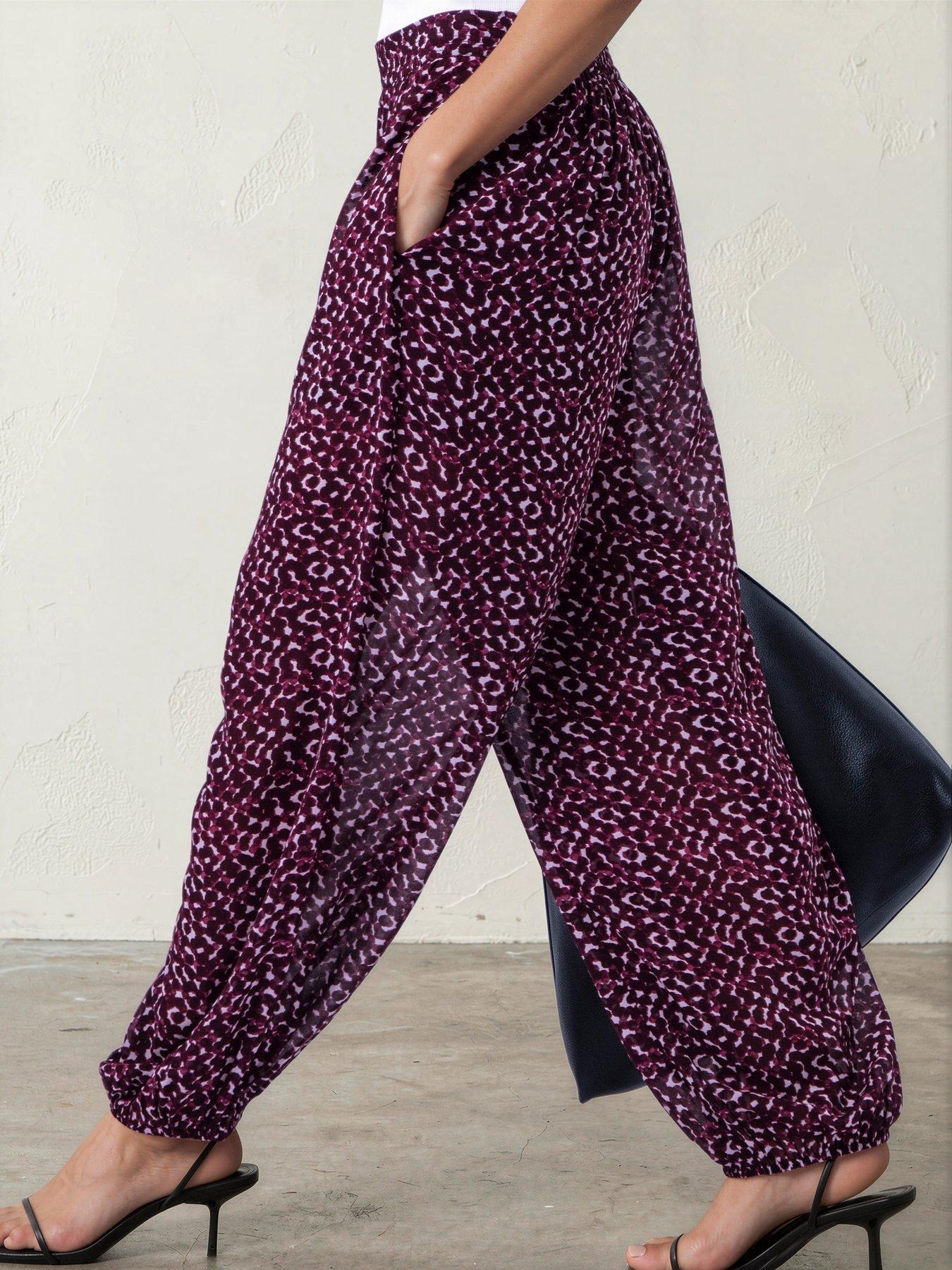 Image 3 of 7 of Religion Dot Blend Print Port Balloon Helena Trousers - Red
