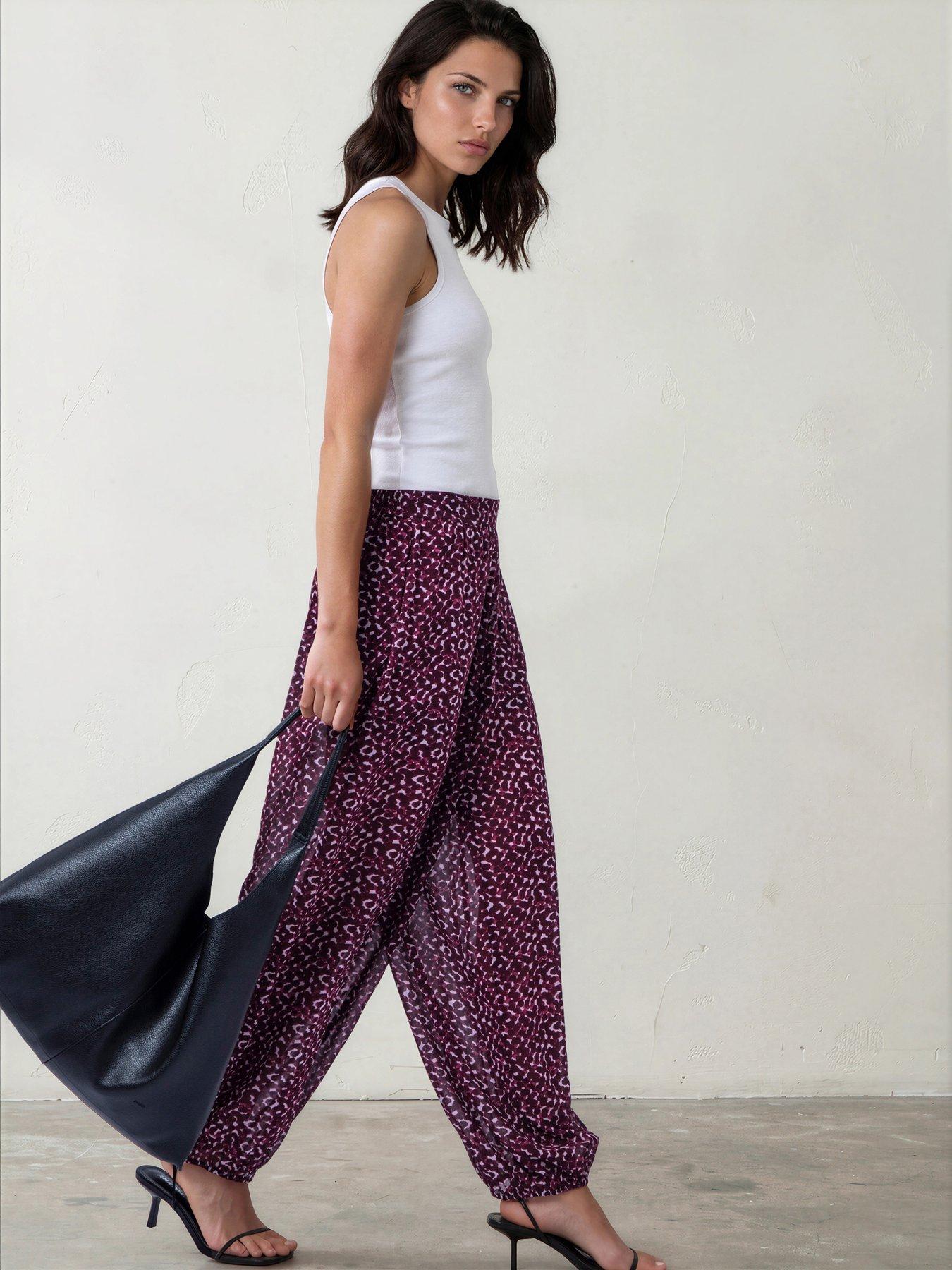 Image 4 of 7 of Religion Dot Blend Print Port Balloon Helena Trousers - Red