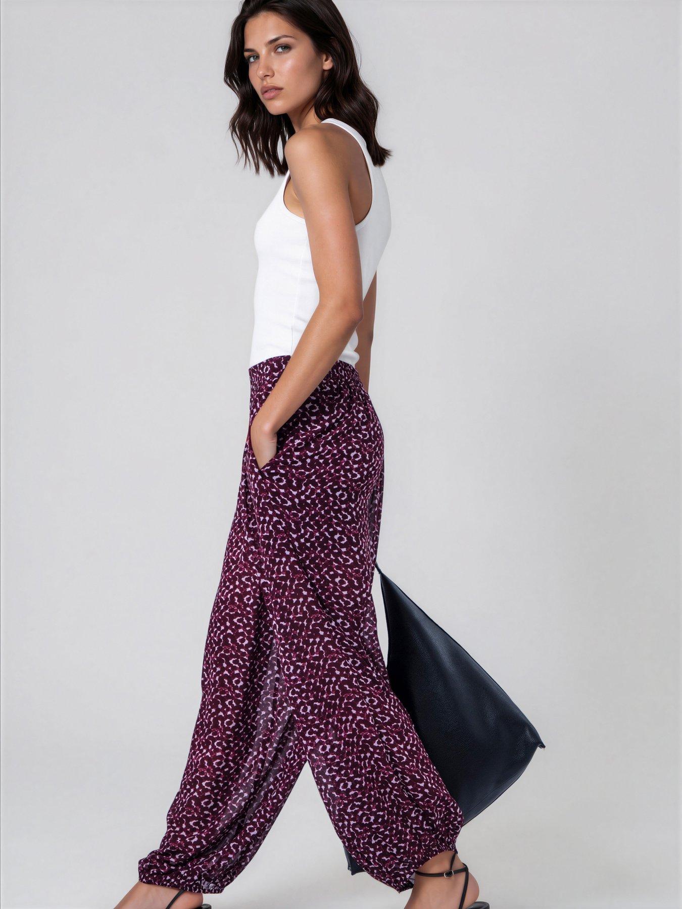Image 6 of 7 of Religion Dot Blend Print Port Balloon Helena Trousers - Red