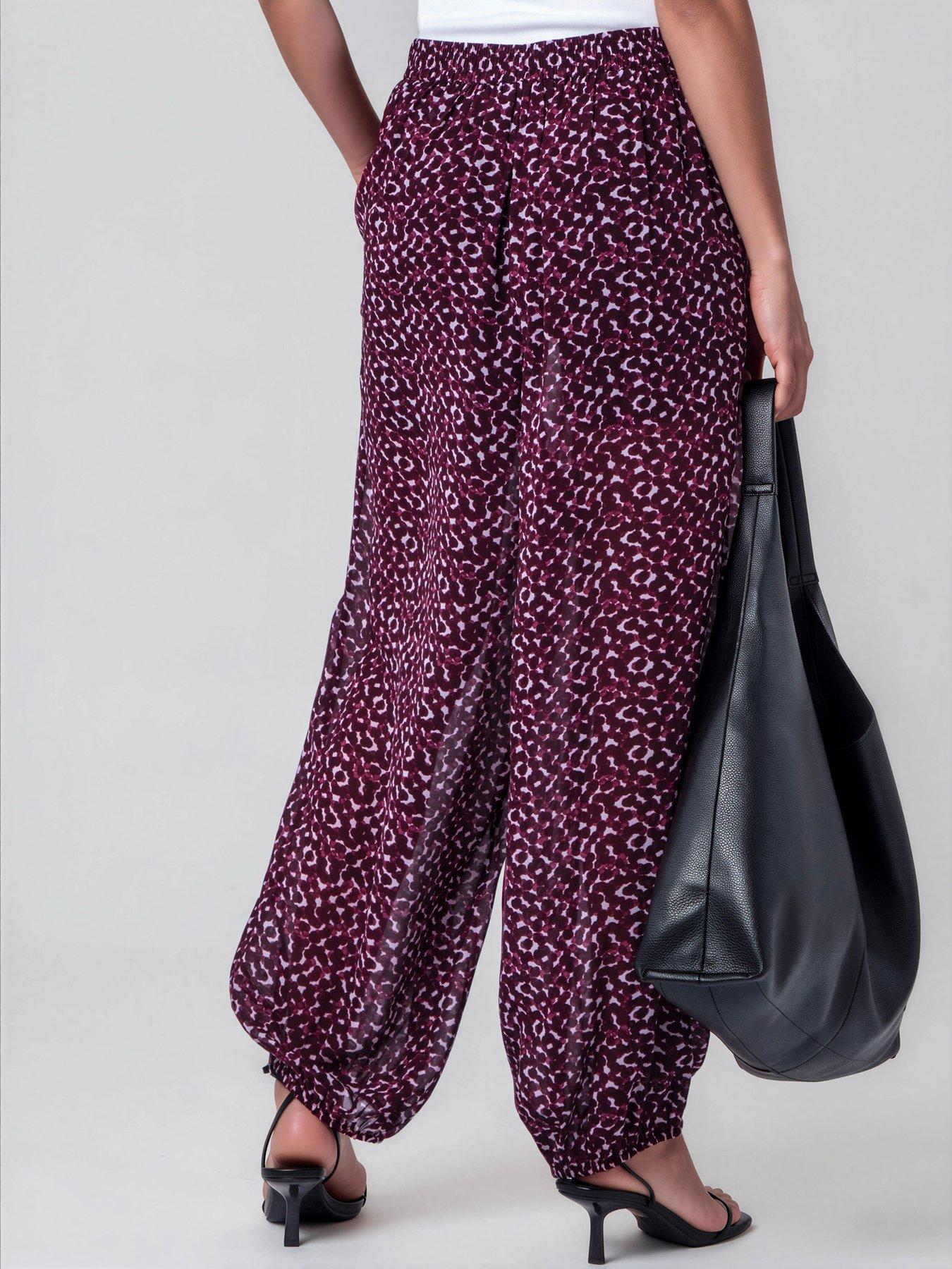 Image 7 of 7 of Religion Dot Blend Print Port Balloon Helena Trousers - Red