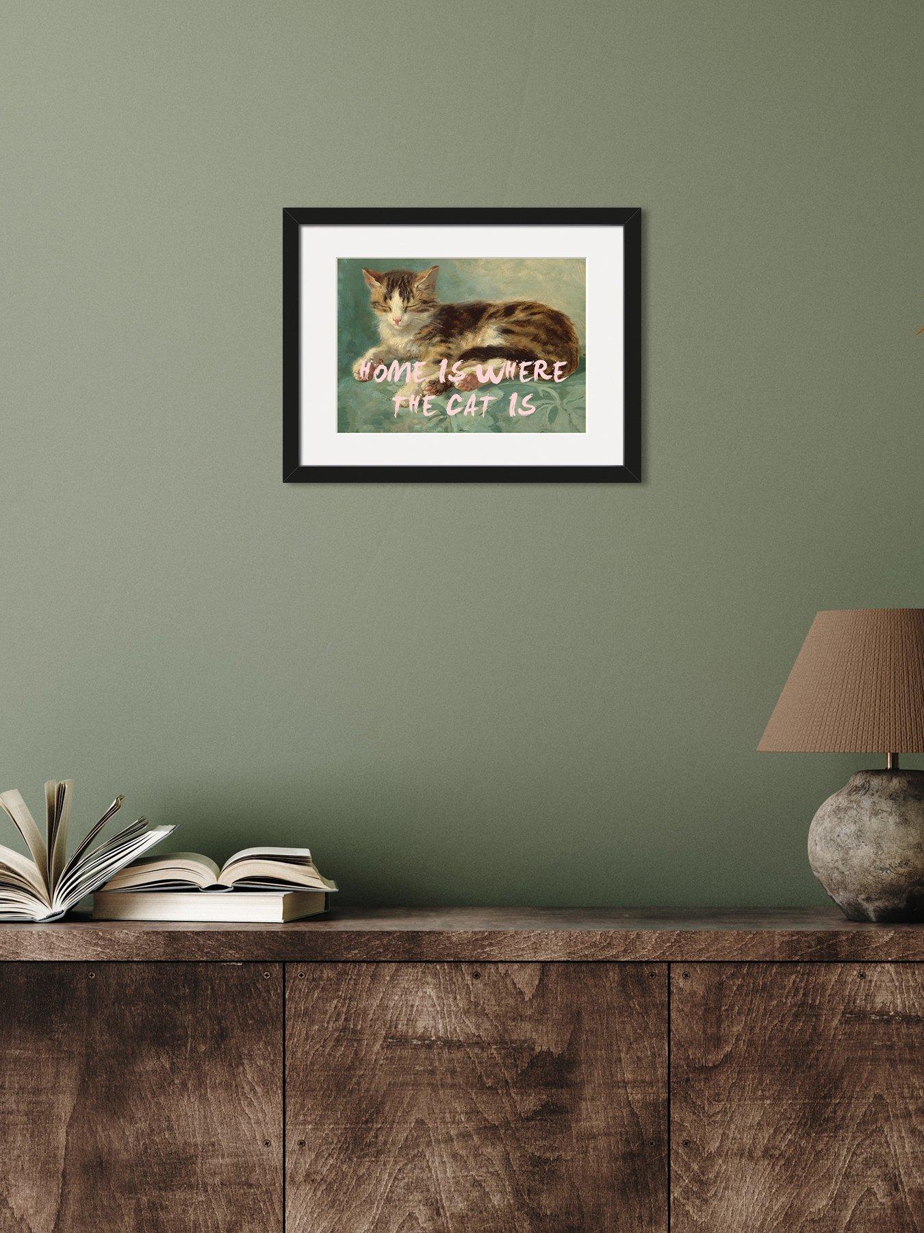 Home Is Where The Cat Is Framed Art 30X40Cms