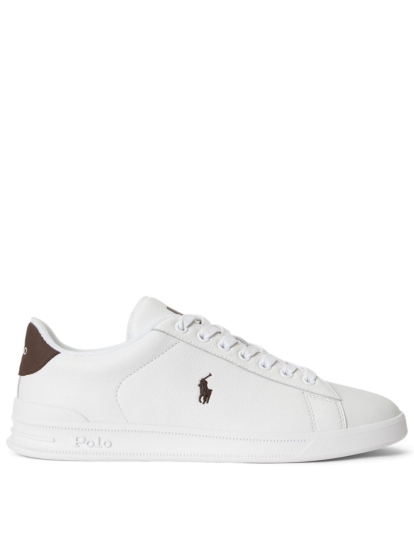 Image 1 of 4 of Polo Ralph Lauren Mens Heritage Court Leather Low-Top Lace-Up Trainers - White