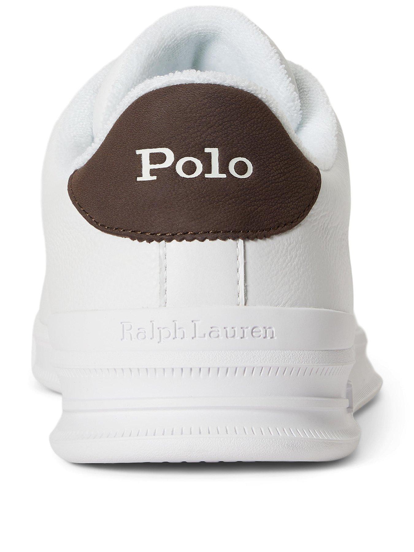 Image 3 of 4 of Polo Ralph Lauren Mens Heritage Court Leather Low-Top Lace-Up Trainers - White