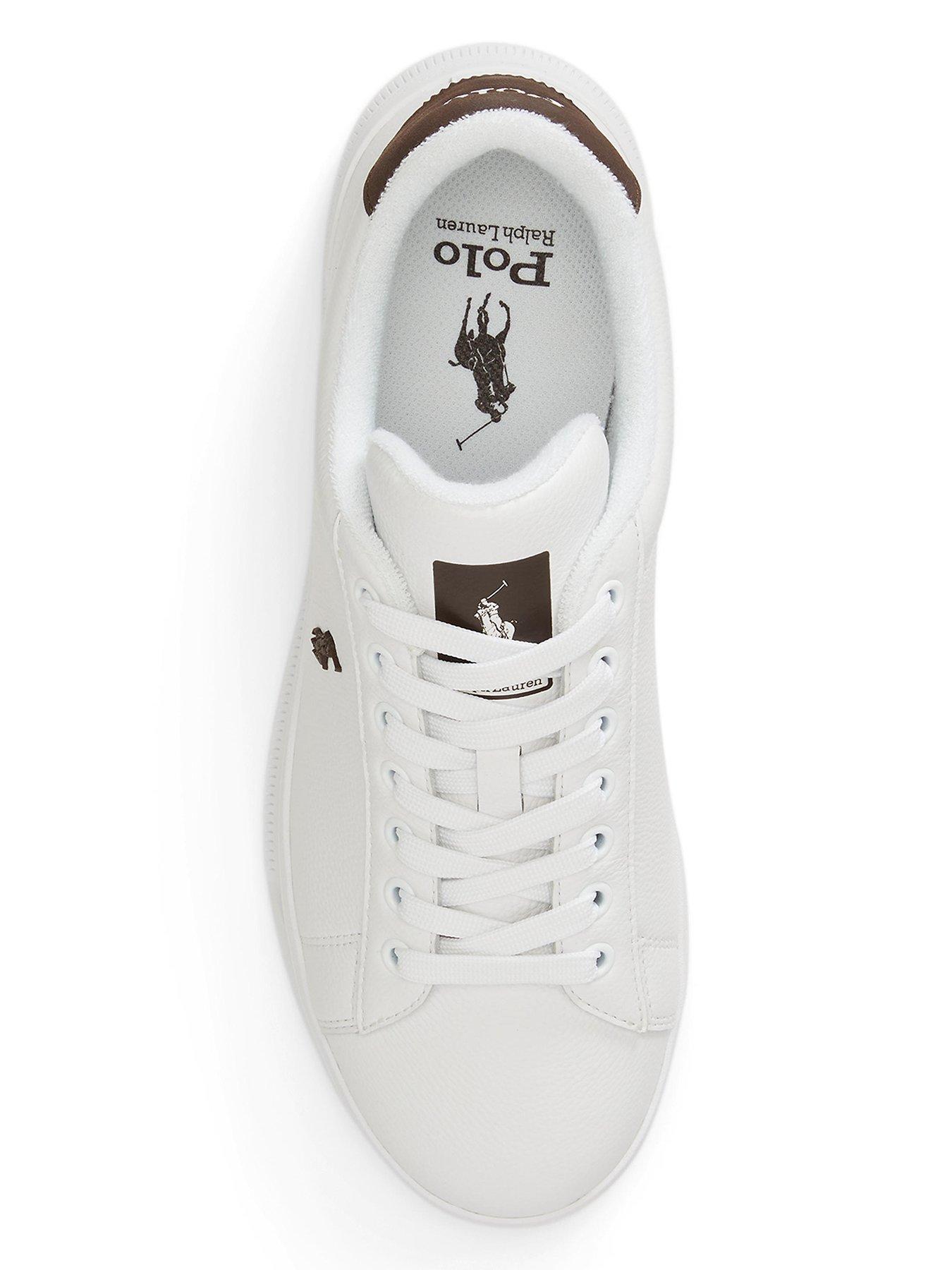 Image 4 of 4 of Polo Ralph Lauren Mens Heritage Court Leather Low-Top Lace-Up Trainers - White