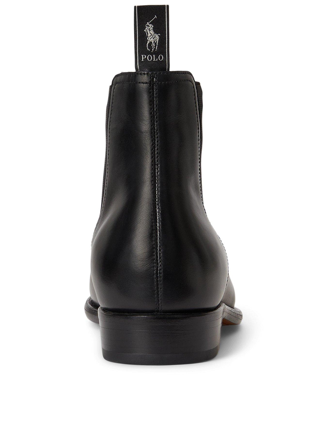 Image 3 of 4 of Polo Ralph Lauren Mens Owen Leather Elastic Gusset Chelsea Boots - Black