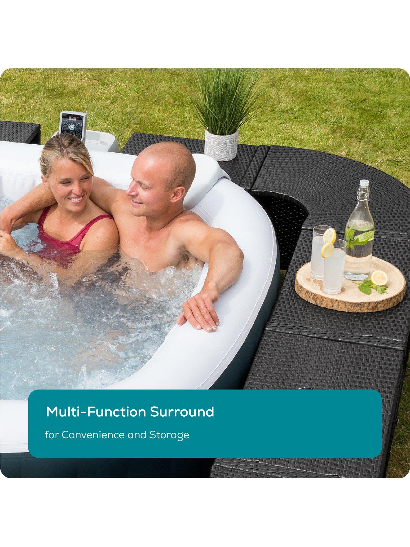 Image 3 of 7 of Lay-Z-Spa Square Rattan Hot Tub Surround with Storage 188cm, Black