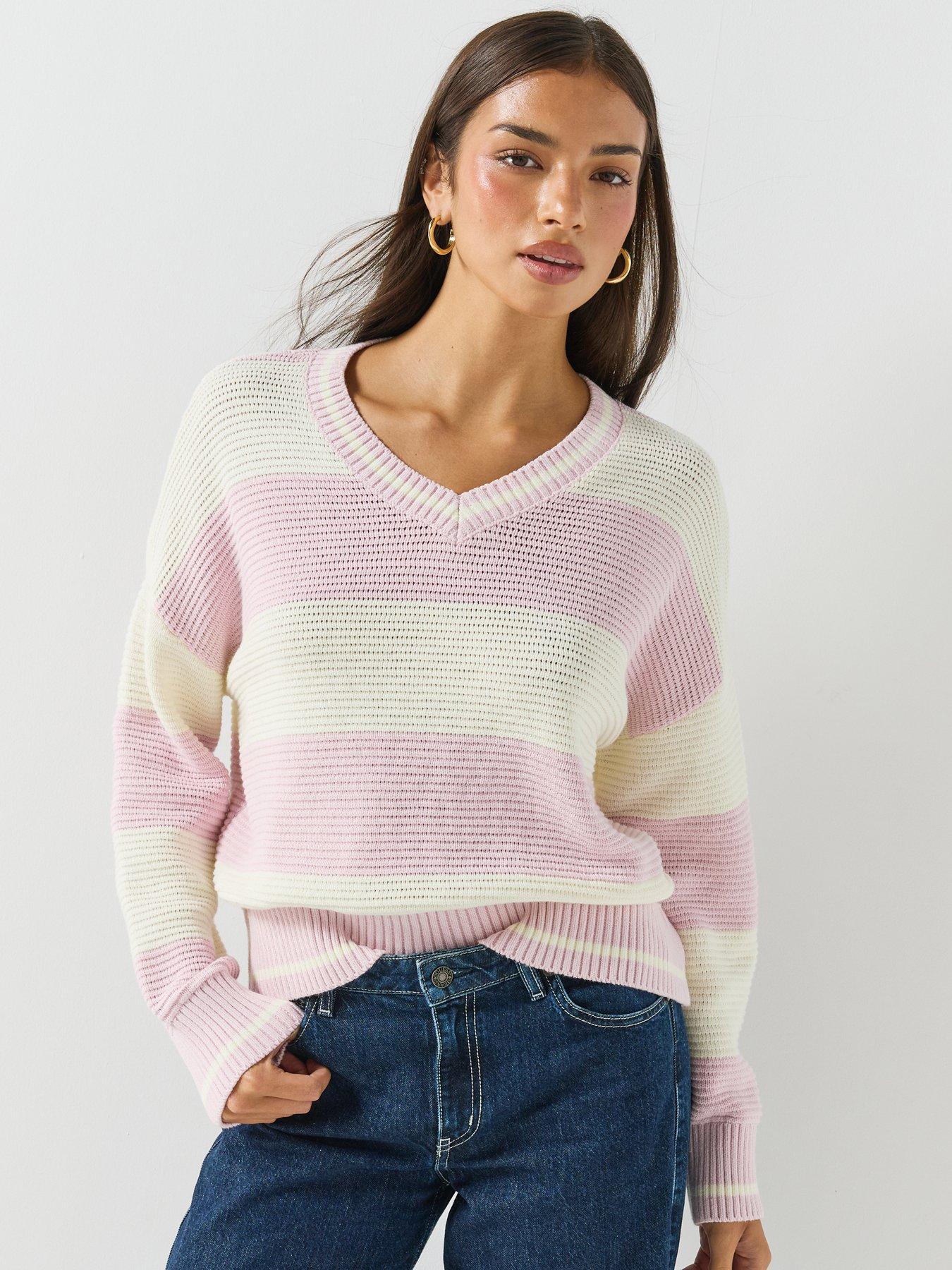 Guess , Round-Neck Knitwear, Female, Pink, M, Round-Neck Knitwear - Image 2