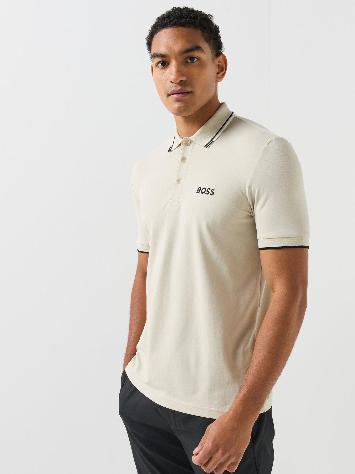 Image 1 of 6 of BOSS Mens Golf Paddy Pro Polo Shirt - Beige