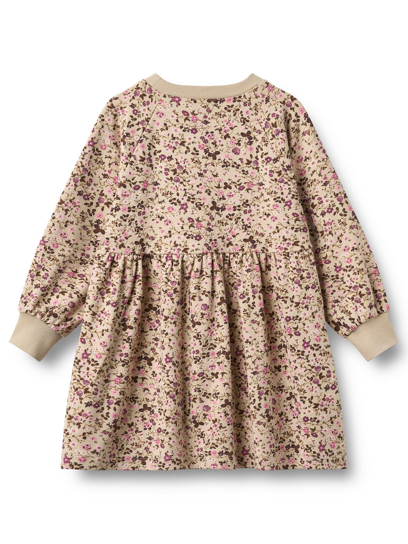 Image 2 of 3 of Wheat Girls Floral Dorthea Sweat Dress - Cream
