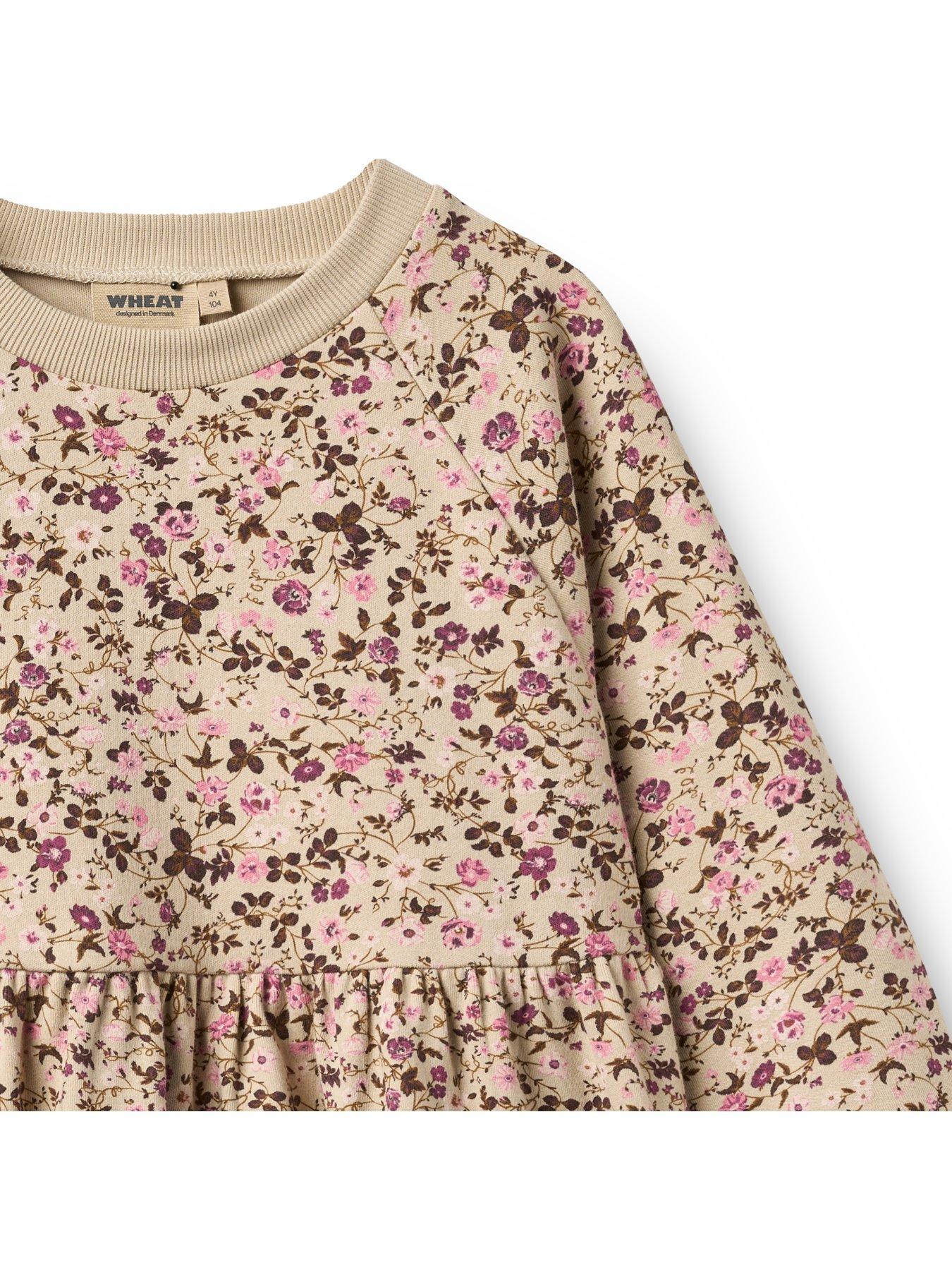 Image 3 of 3 of Wheat Girls Floral Dorthea Sweat Dress - Cream