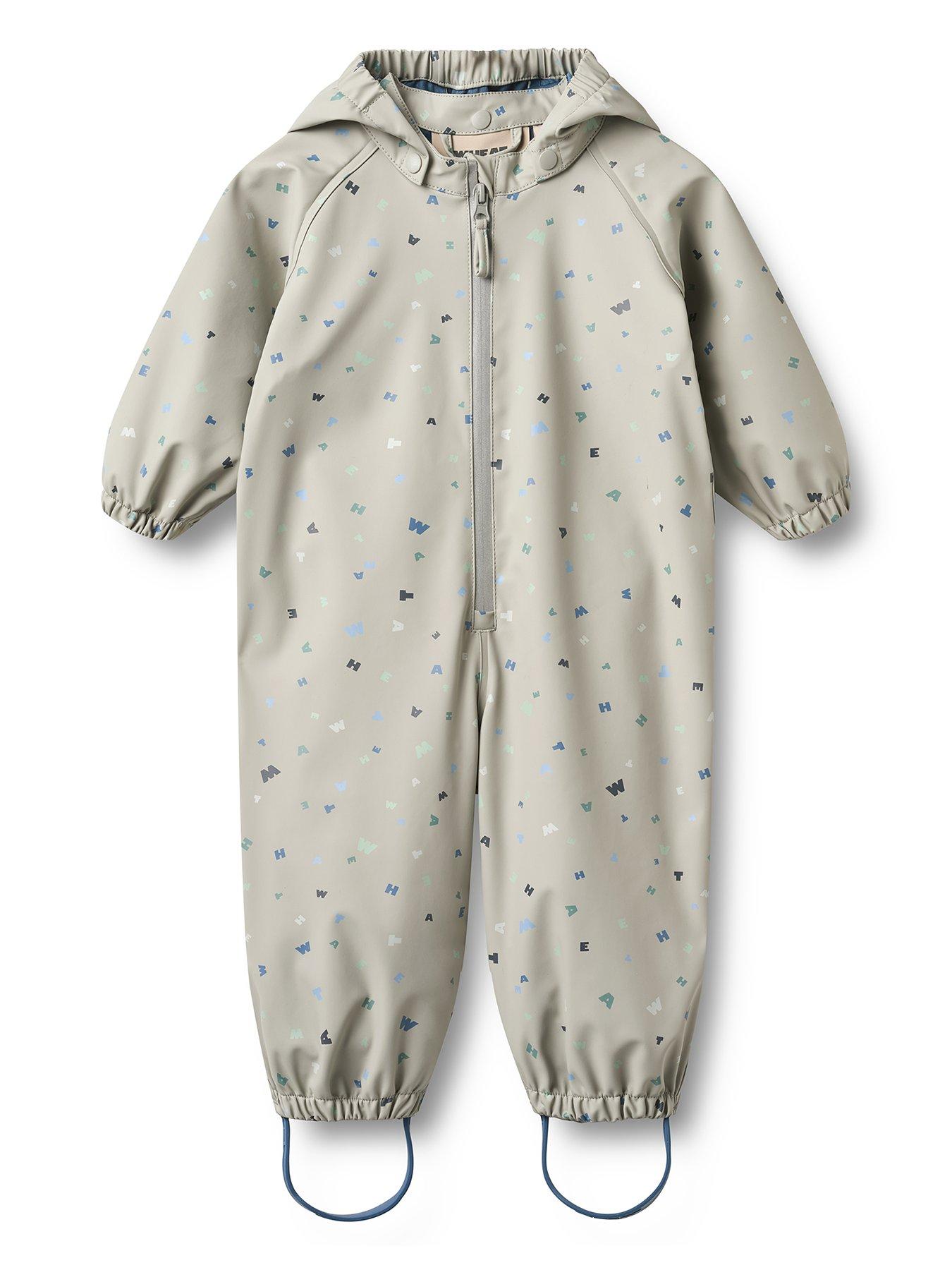 Wheat Baby Boys Mika Alphabet Puddlesuit - Grey