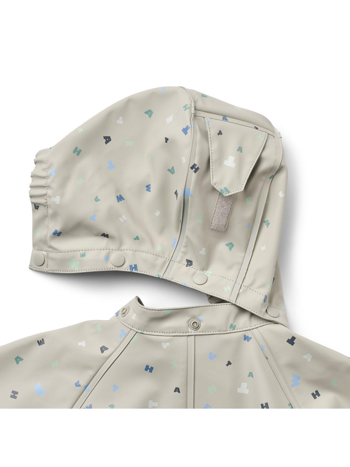 Image 3 of 4 of Wheat Baby Boys Mika Alphabet Print Waterproof Zipped Puddlesuit - Grey