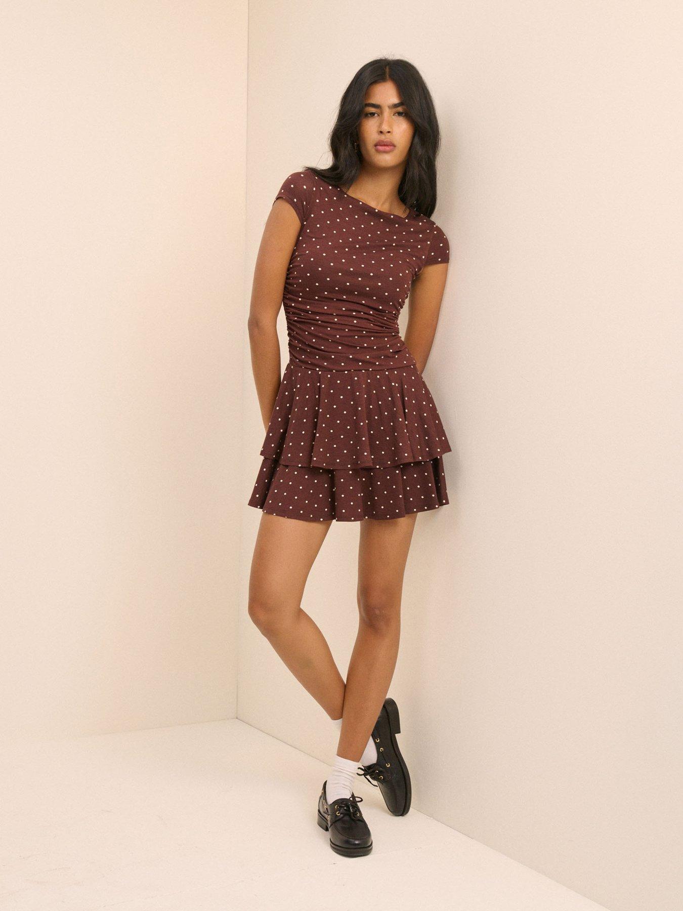 Nobodys Child Yuki Mini Dress, Brown, Size 10, Women