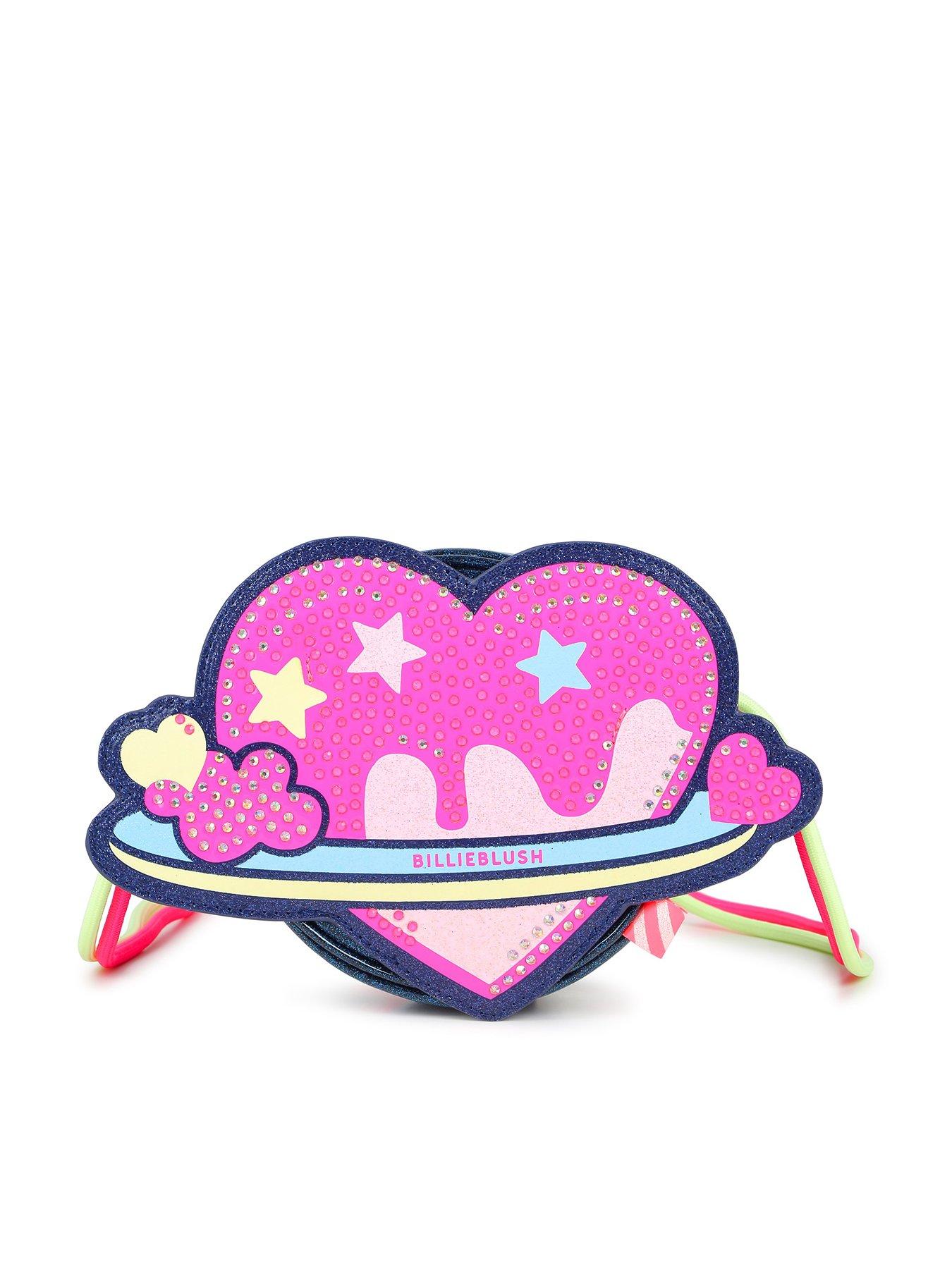 Image 1 of 5 of Billieblush Girls Heart Sequin-Effect Adjustable Strap Crossbody Bag - Navy