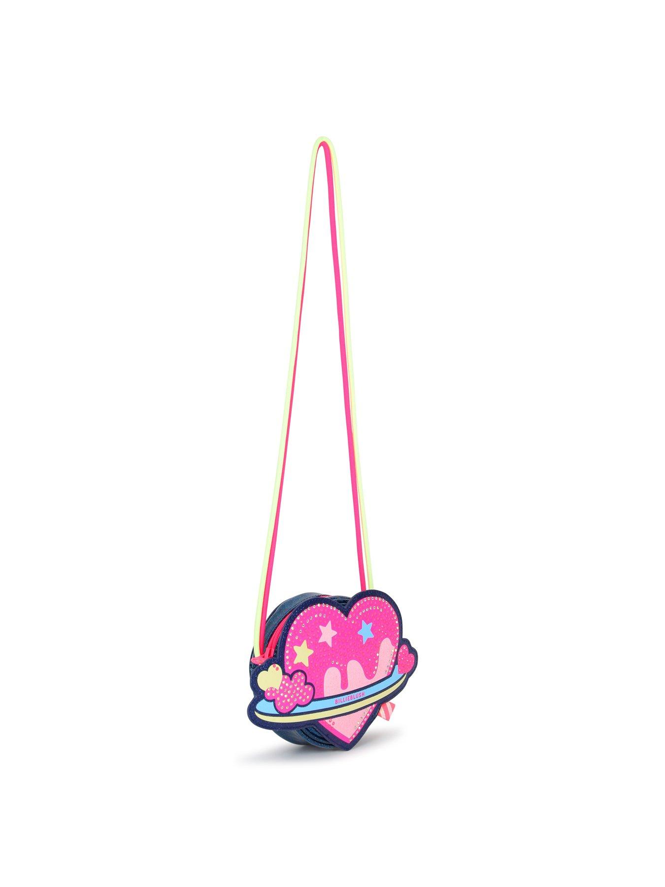 Image 2 of 5 of Billieblush Girls Heart Sequin-Effect Adjustable Strap Crossbody Bag - Navy