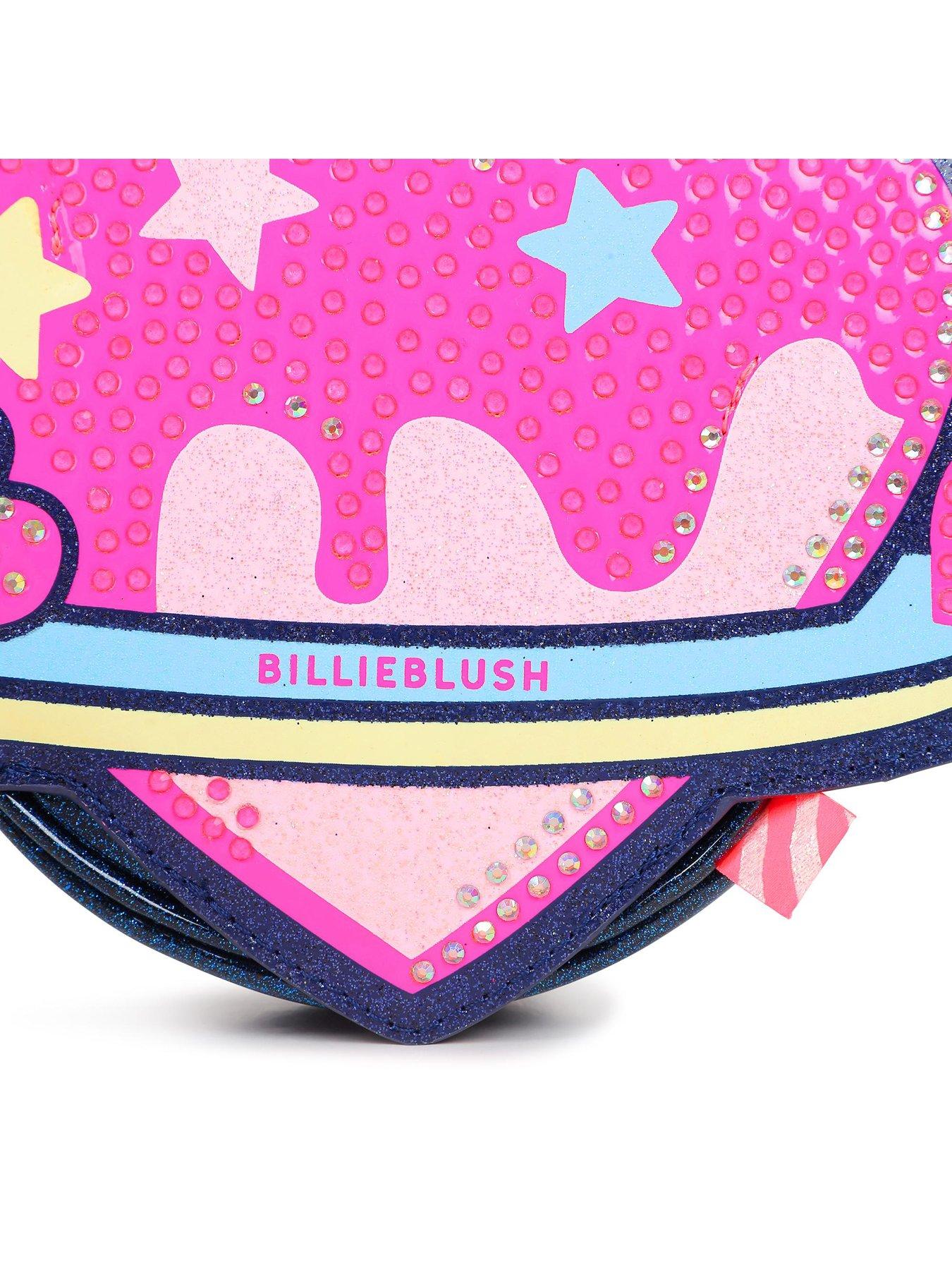 Image 4 of 5 of Billieblush Girls Heart Sequin-Effect Adjustable Strap Crossbody Bag - Navy