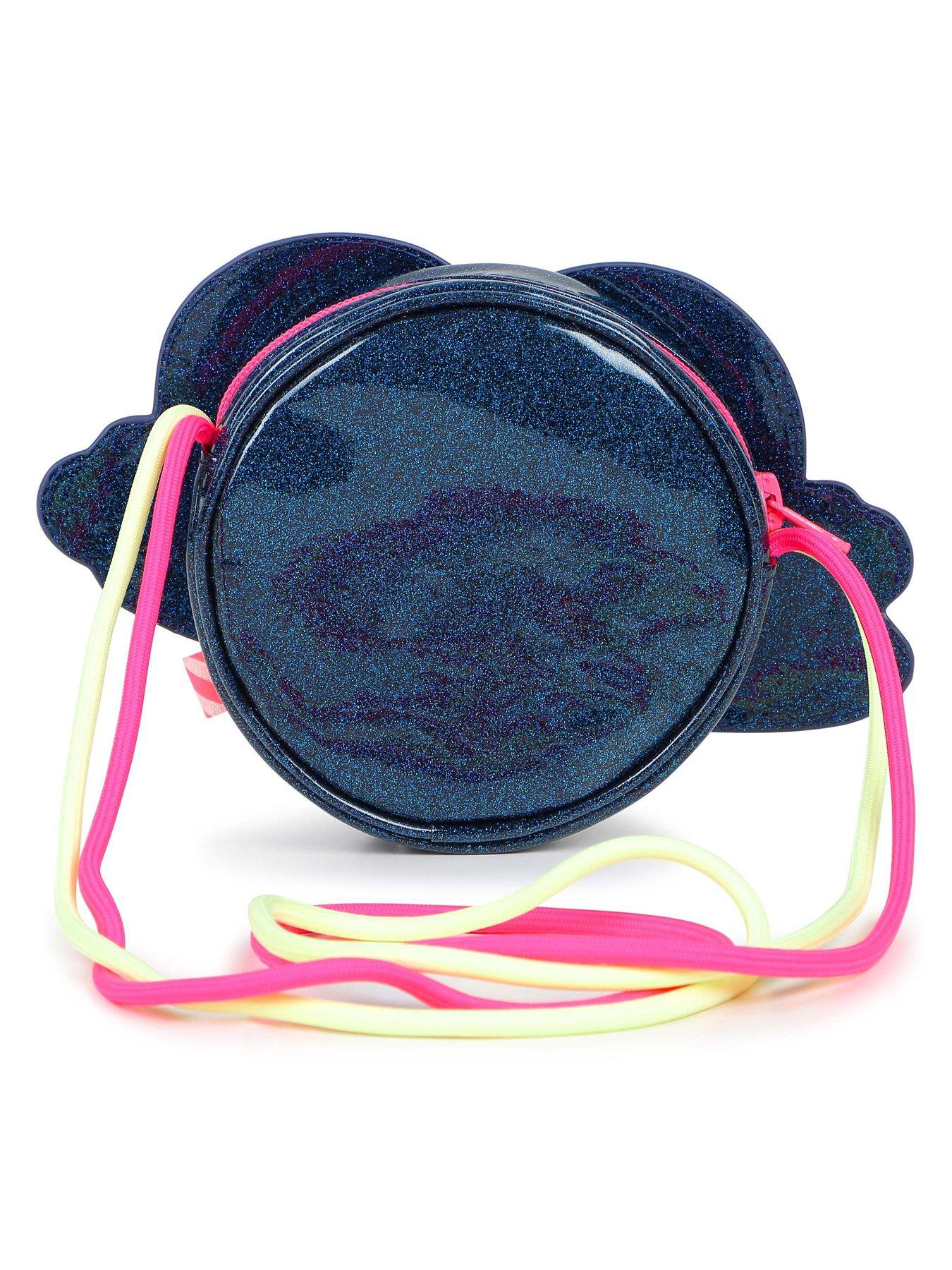 Image 5 of 5 of Billieblush Girls Heart Sequin-Effect Adjustable Strap Crossbody Bag - Navy