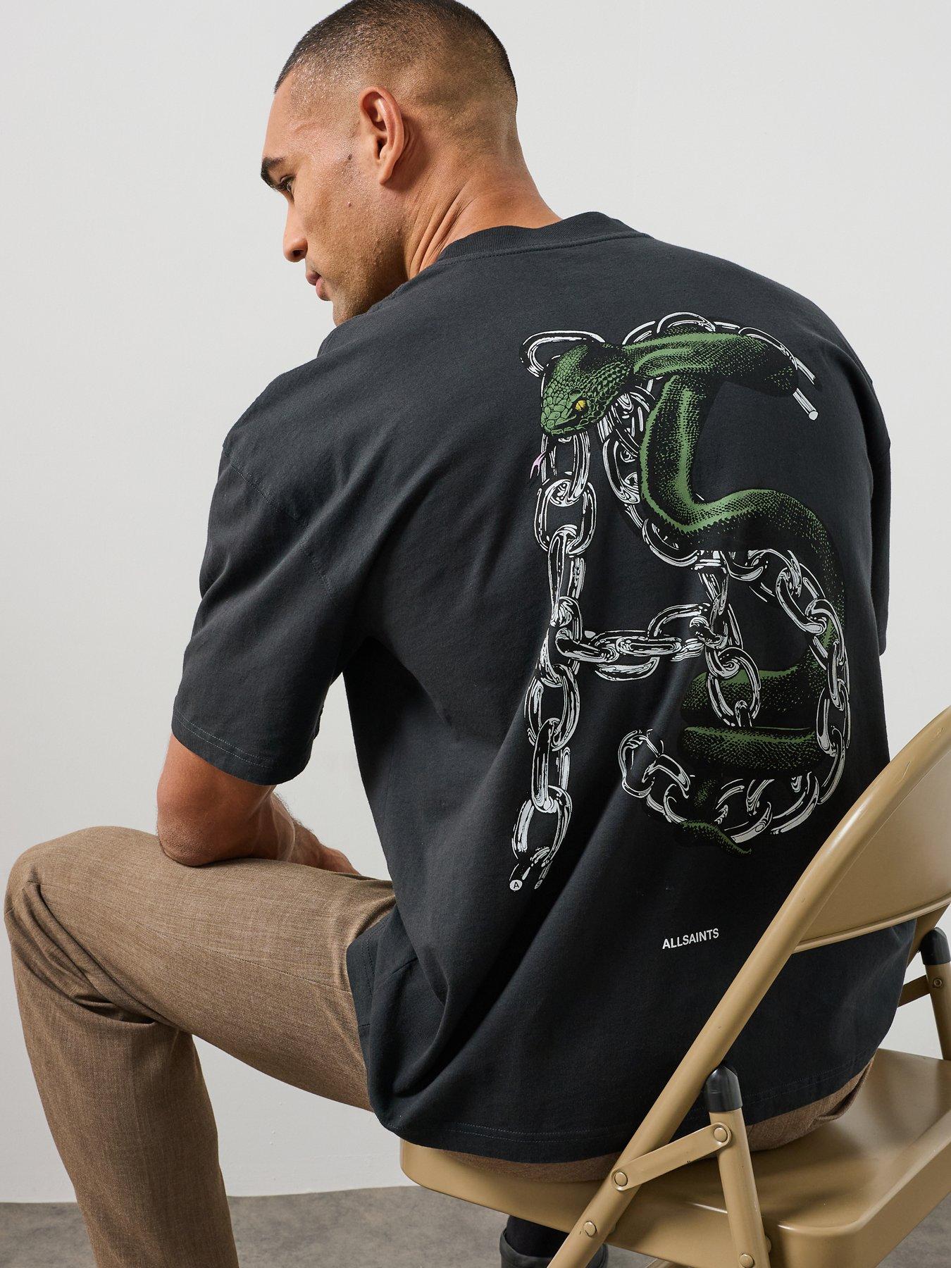 Image 6 of 6 of AllSaints Linx Graphic T-Shirt - Black