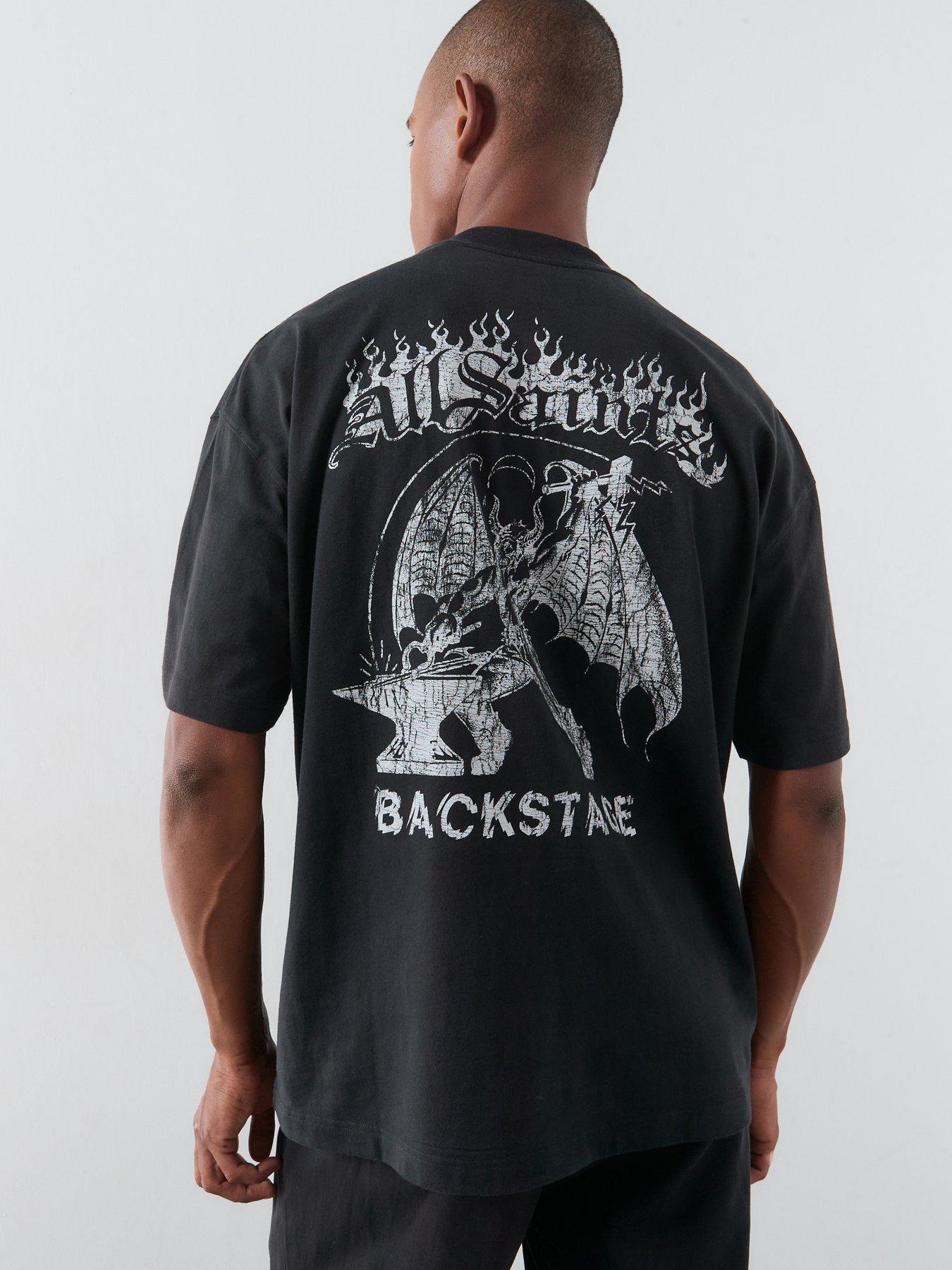 Image 2 of 6 of AllSaints Repeat Graphic T-Shirt - Black