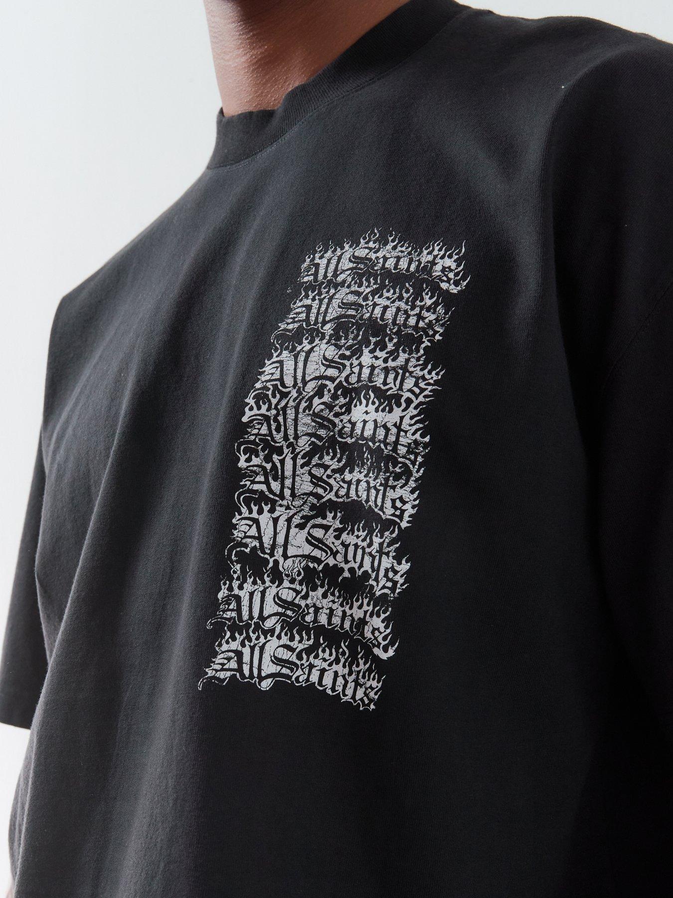 Image 5 of 6 of AllSaints Repeat Graphic T-Shirt - Black