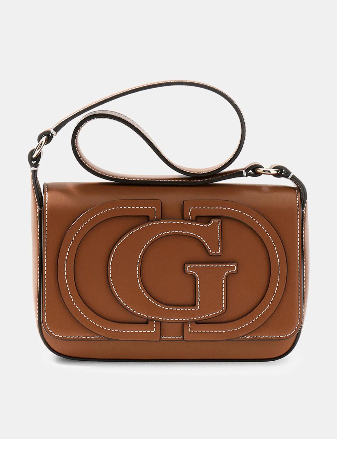 Image 1 of 4 of Guess Ruby Flap Shoulder Bag - Brown