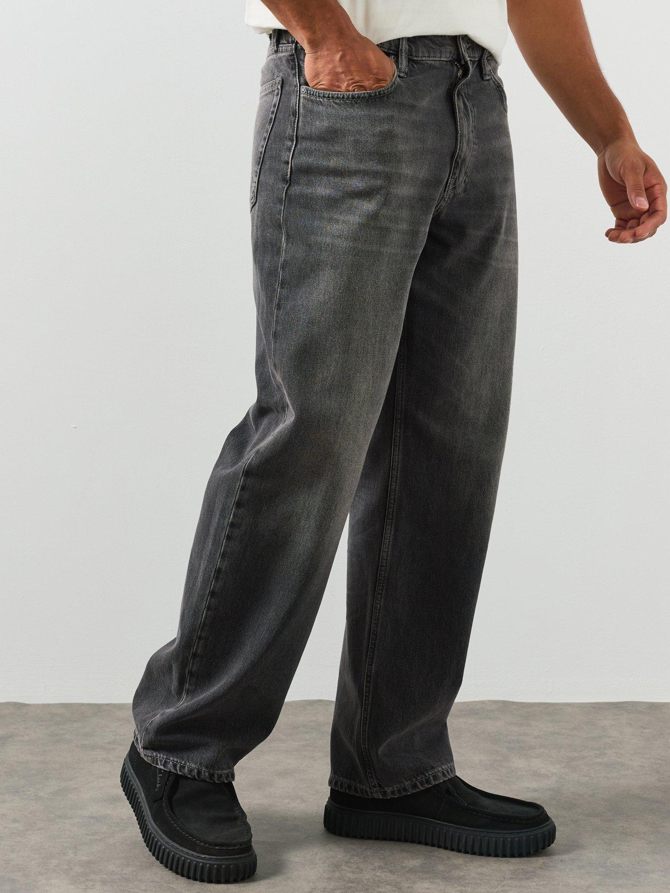 Image 1 of 6 of AllSaints Mullen Loose Fit Jeans - Black