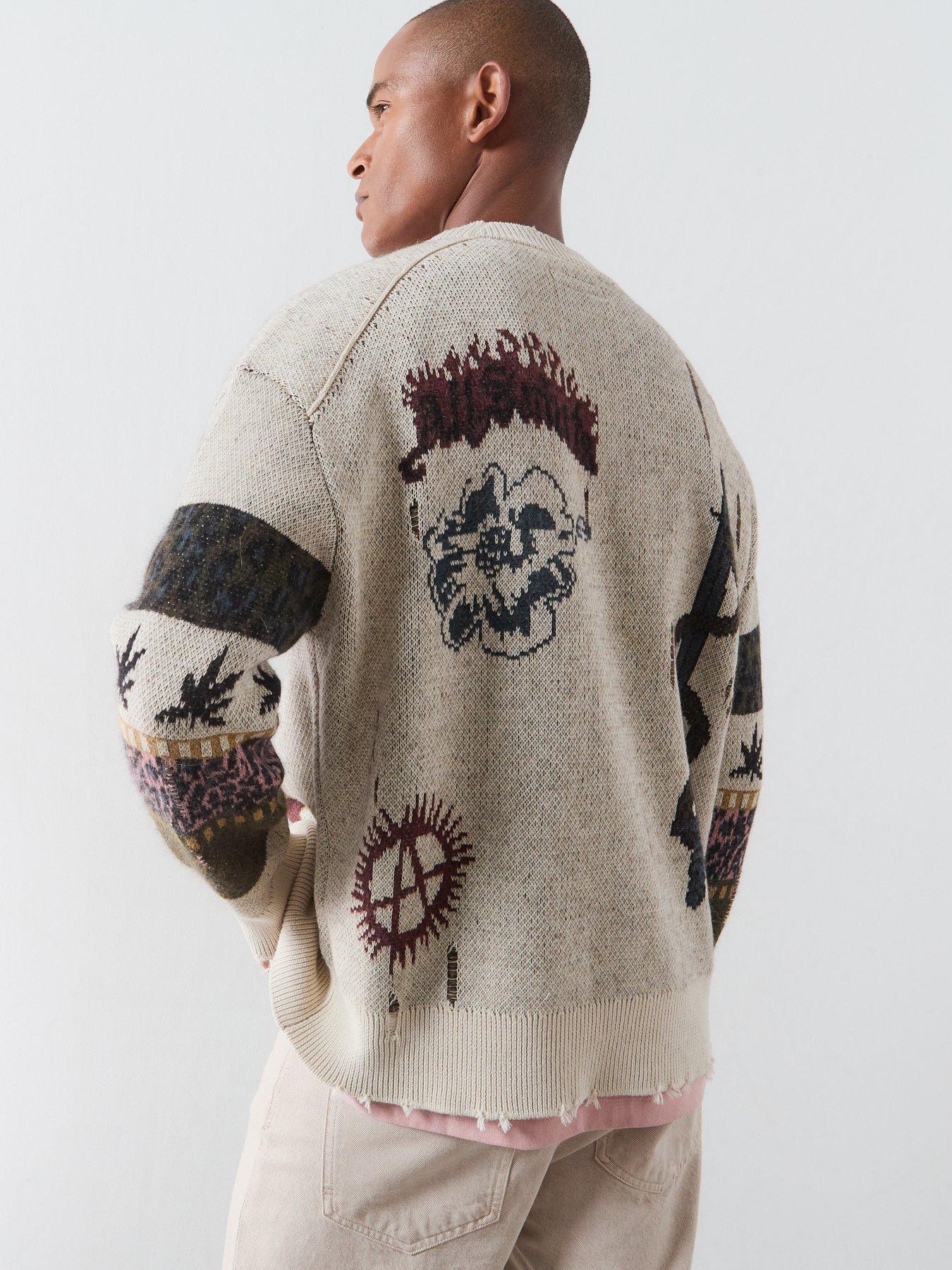 Image 2 of 6 of AllSaints Bram Knitted Cardigan - White