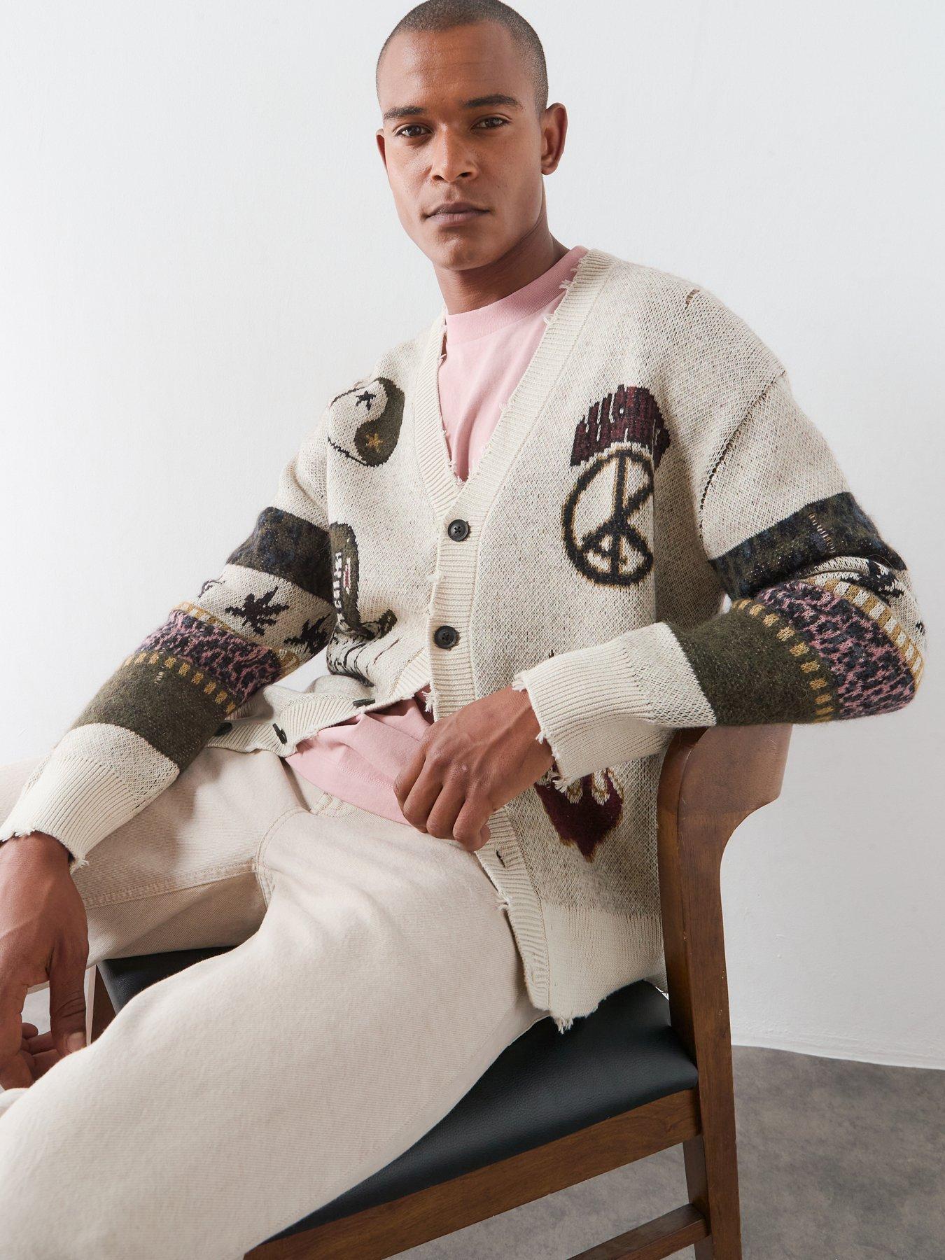 Image 5 of 6 of AllSaints Bram Knitted Cardigan - White