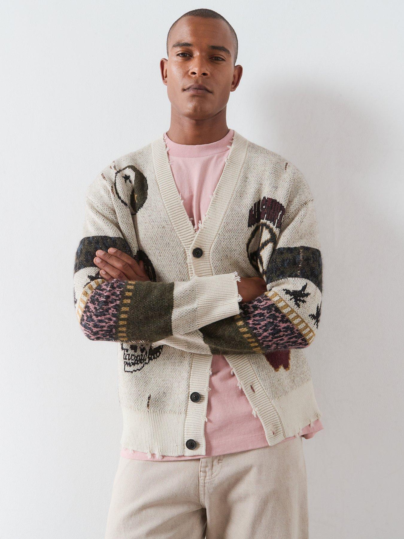Image 6 of 6 of AllSaints Bram Knitted Cardigan - White