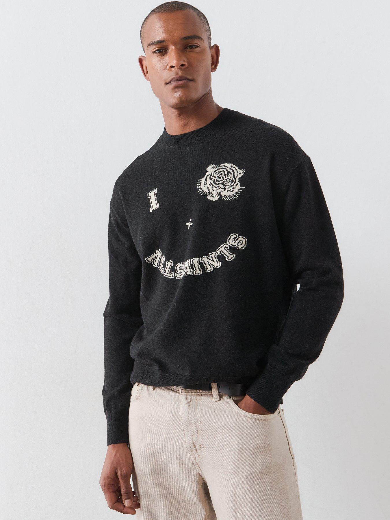 Image 1 of 6 of AllSaints Grinner Knitted Jumper - Black