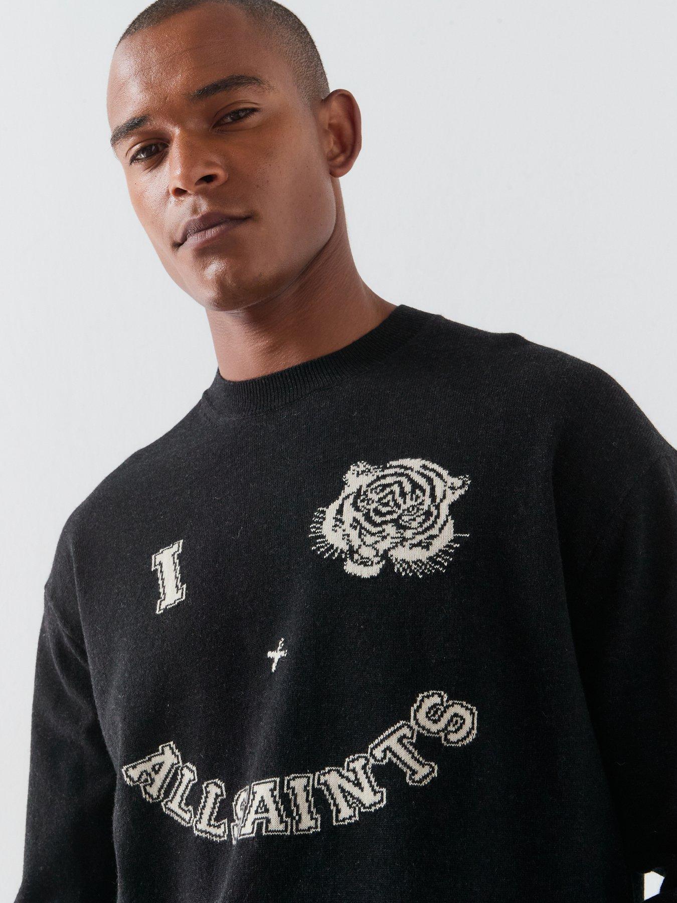 Image 4 of 6 of AllSaints Grinner Knitted Jumper - Black