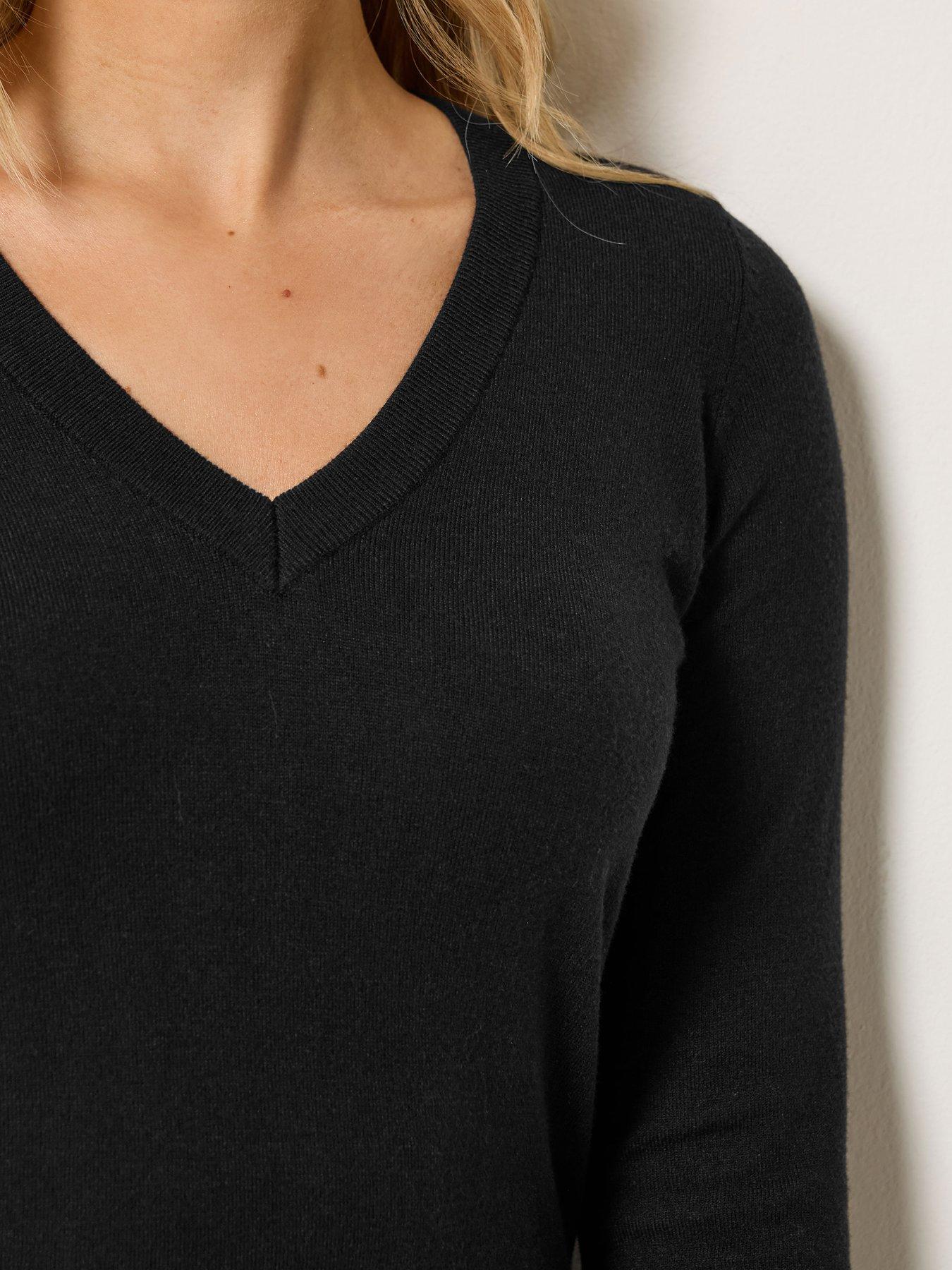 Image 4 of 4 of Long Tall Sally V Neck Jumper - Black