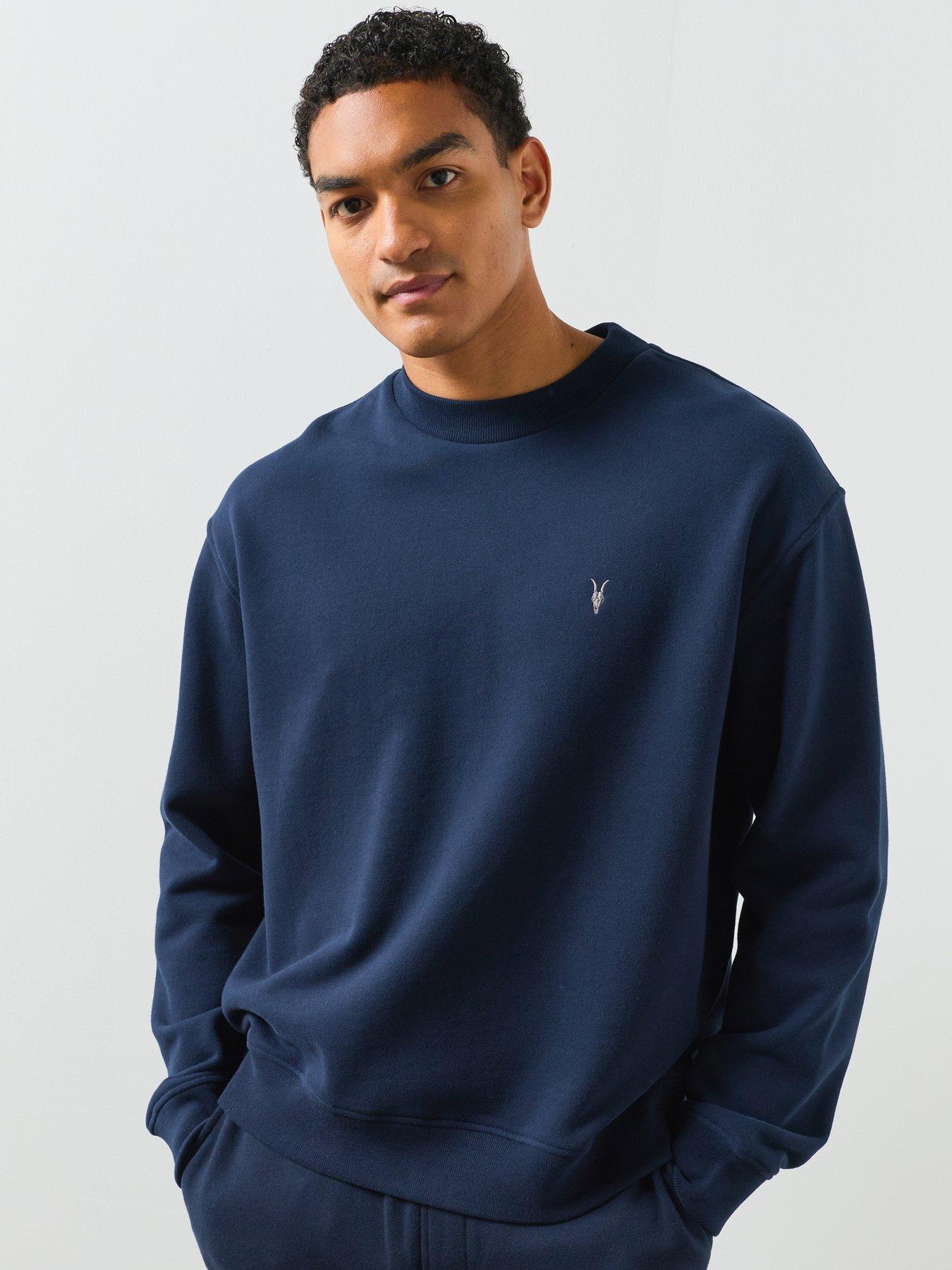 Image 1 of 6 of AllSaints Asher Crew Sweatshirt - Blue