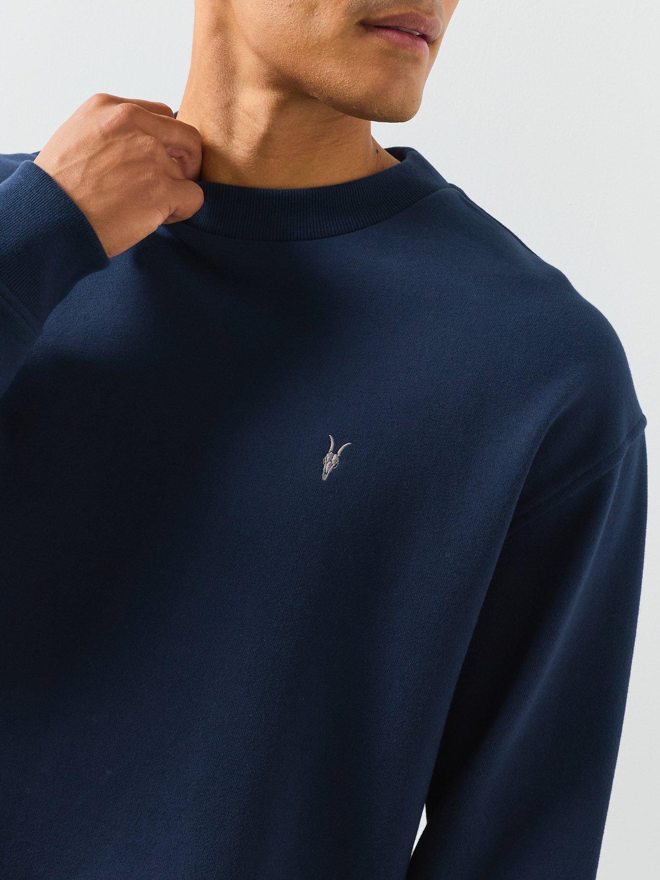 Image 6 of 6 of AllSaints Asher Crew Sweatshirt - Blue