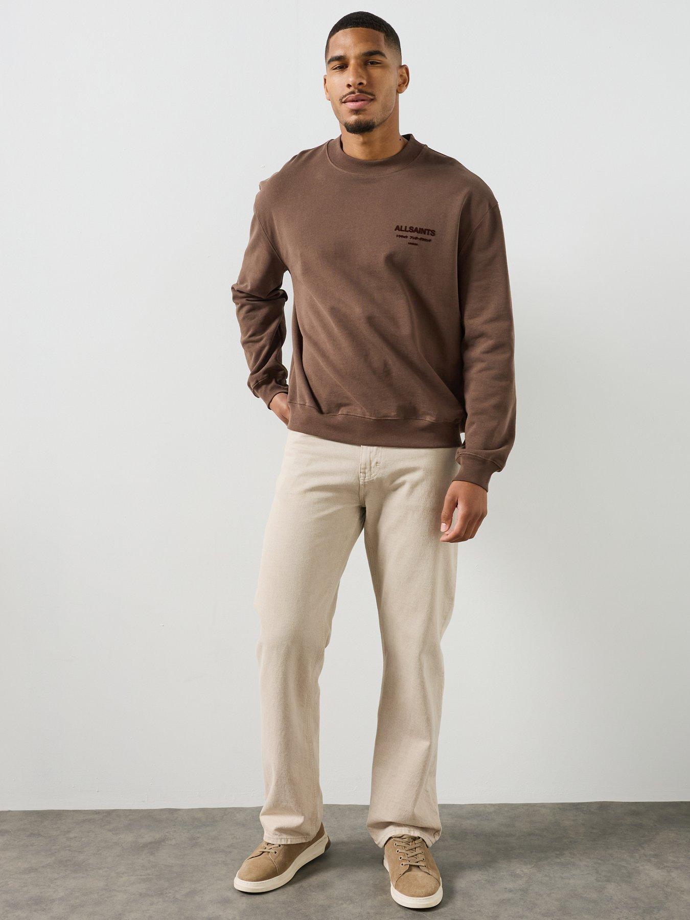 Image 3 of 6 of AllSaints Xander Crew Sweatshirt - Brown