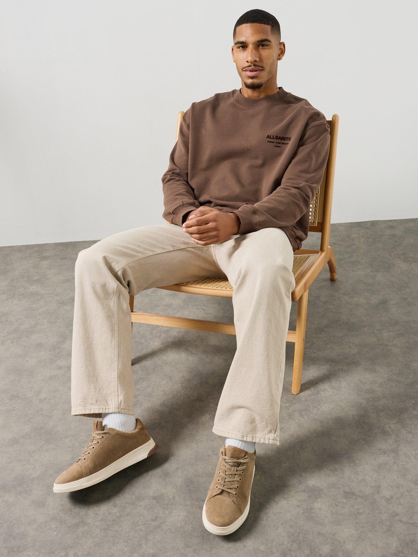 Image 4 of 6 of AllSaints Xander Crew Sweatshirt - Brown