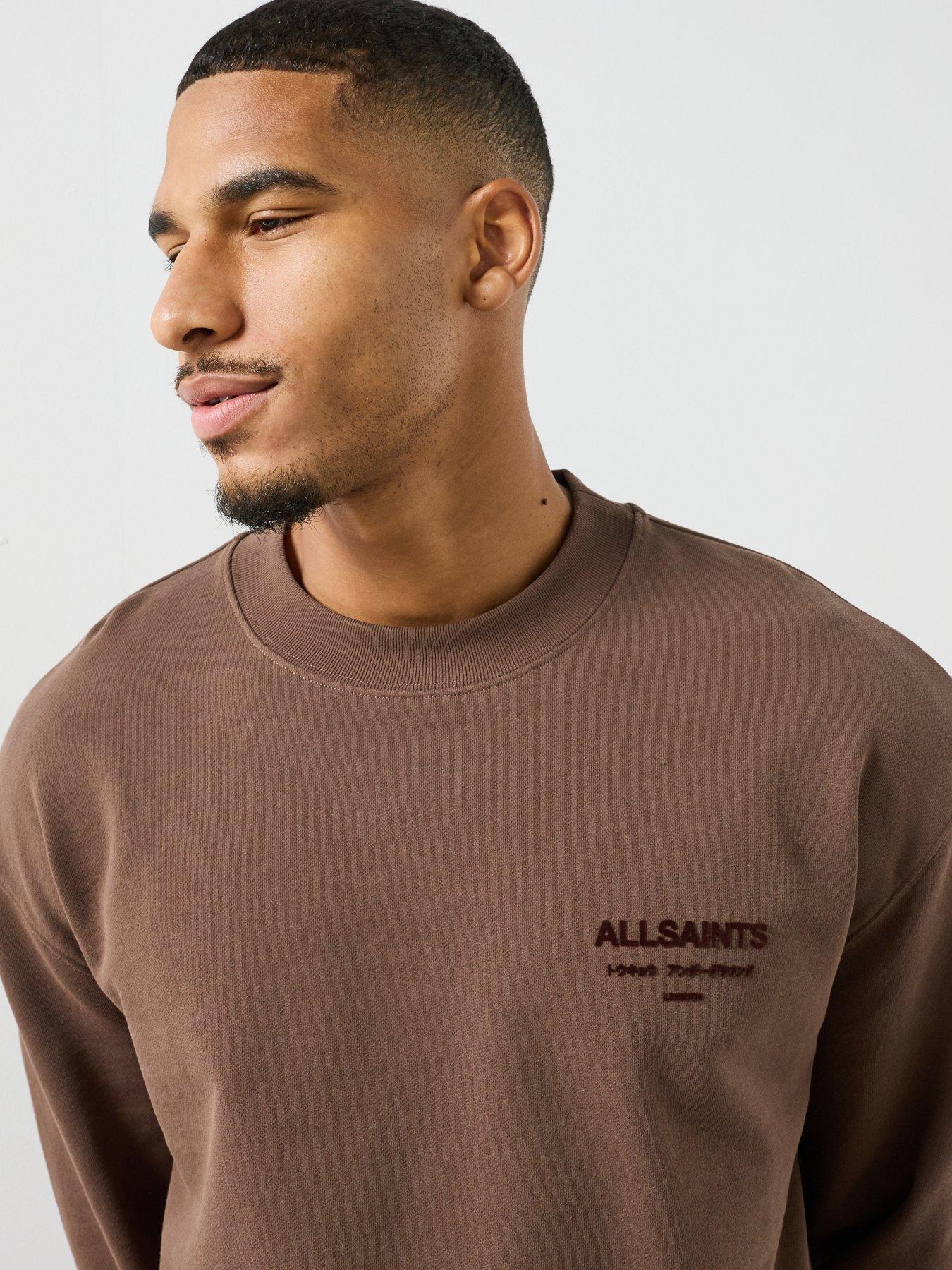 Image 6 of 6 of AllSaints Xander Crew Sweatshirt - Brown