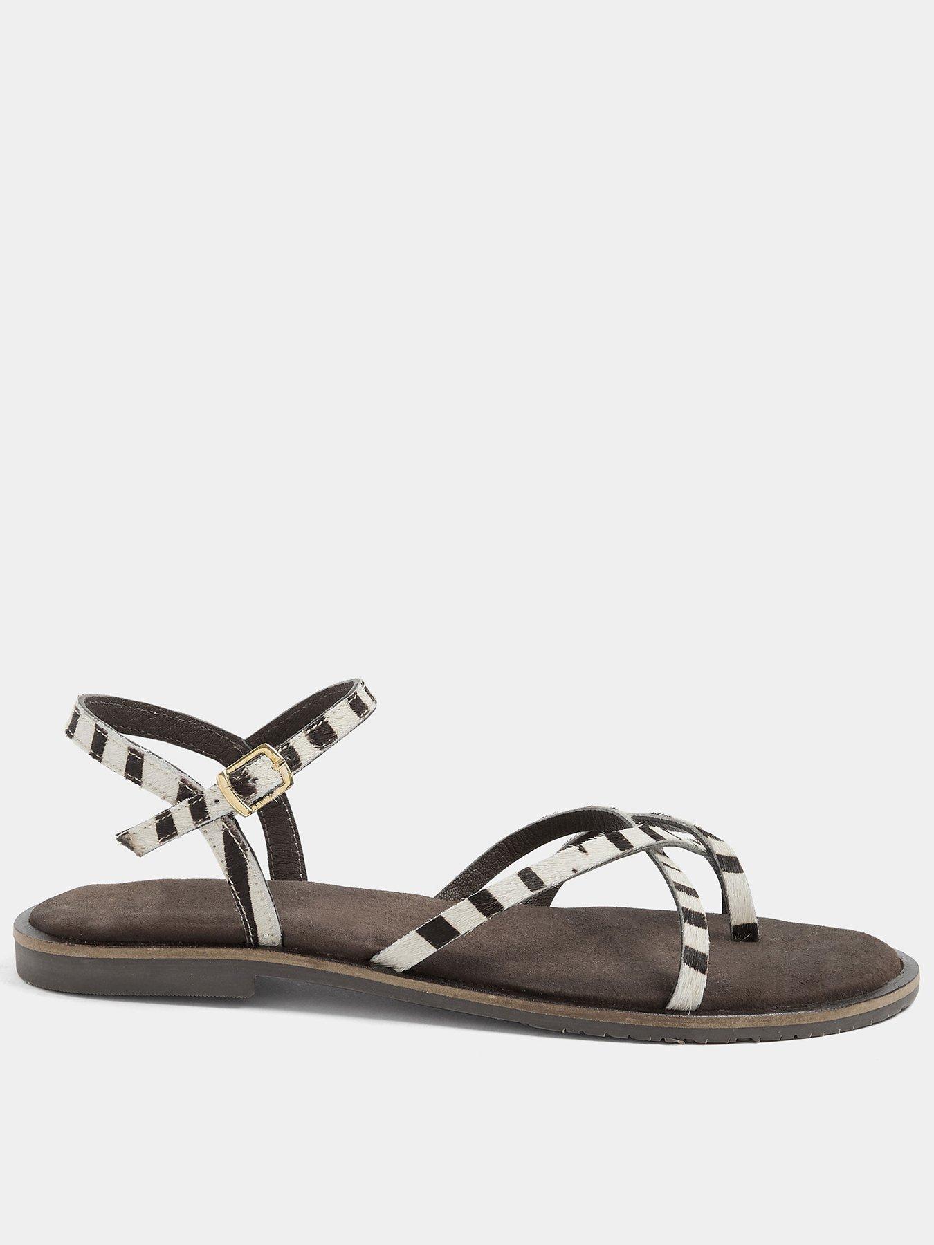 Long Tall Sally Skinny Strap Loop Sandal - Black